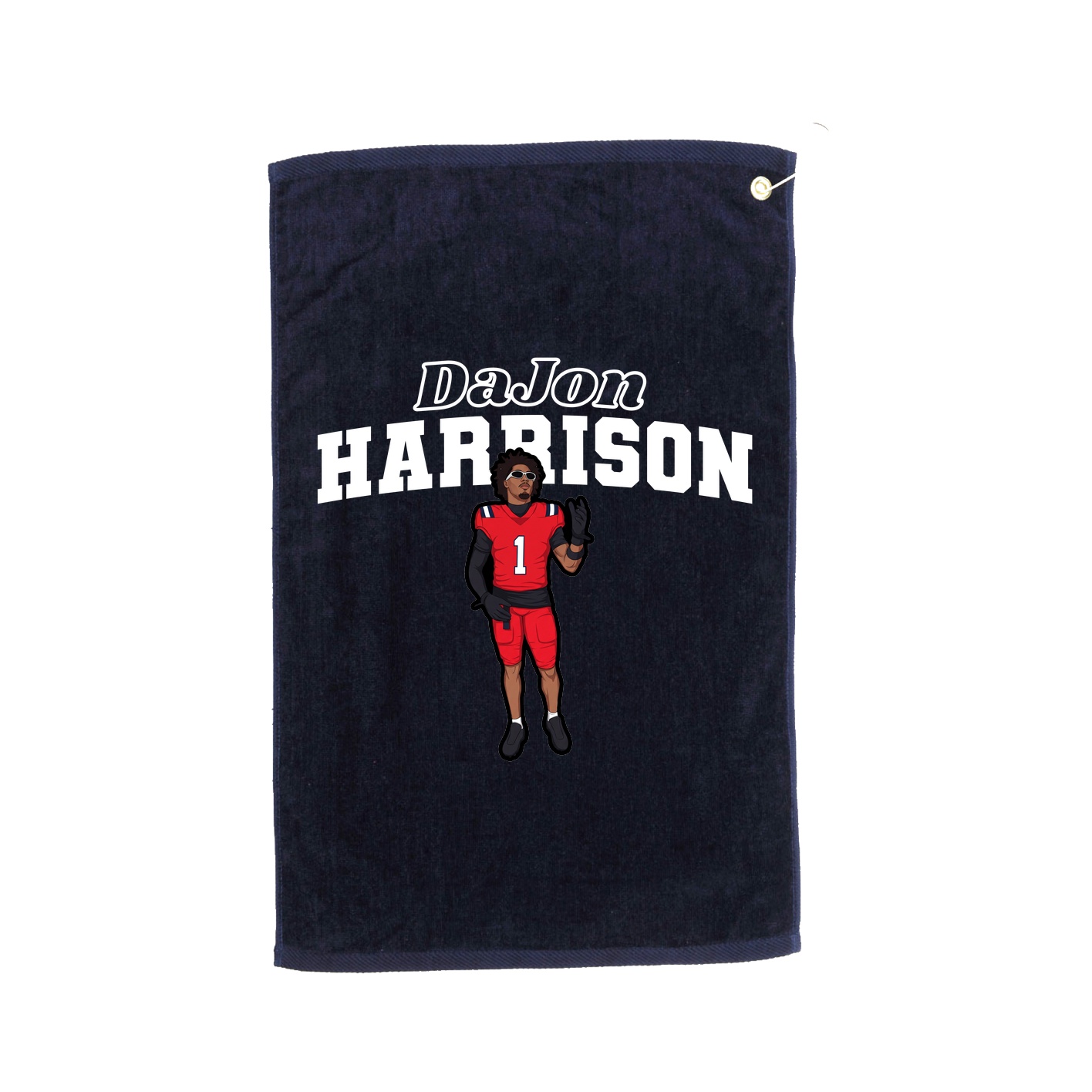 Golf Towel — Name Arch in Navy