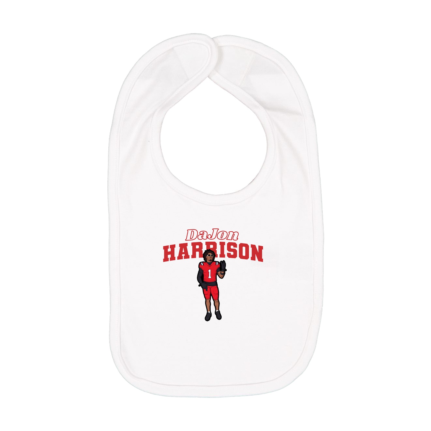 Infant Bib — Name Arch in White