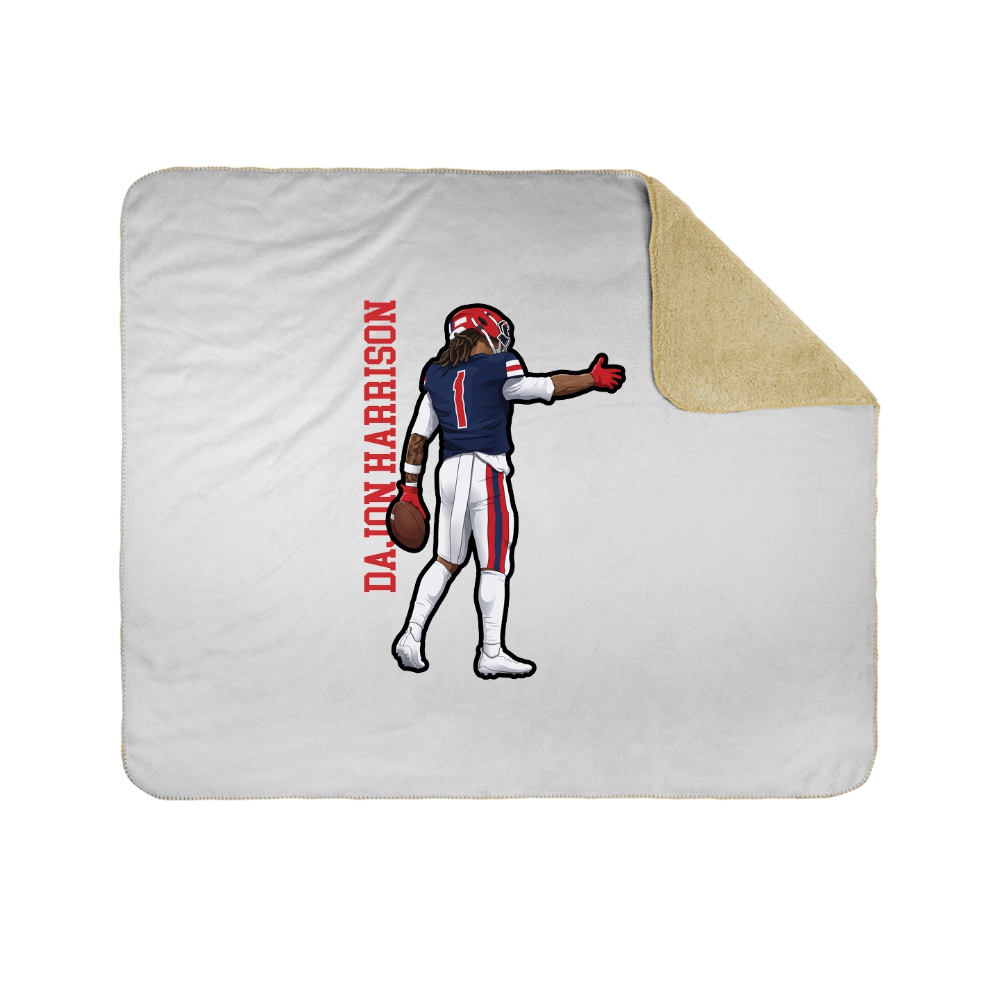 Throw Blanket — Name Vertical in White