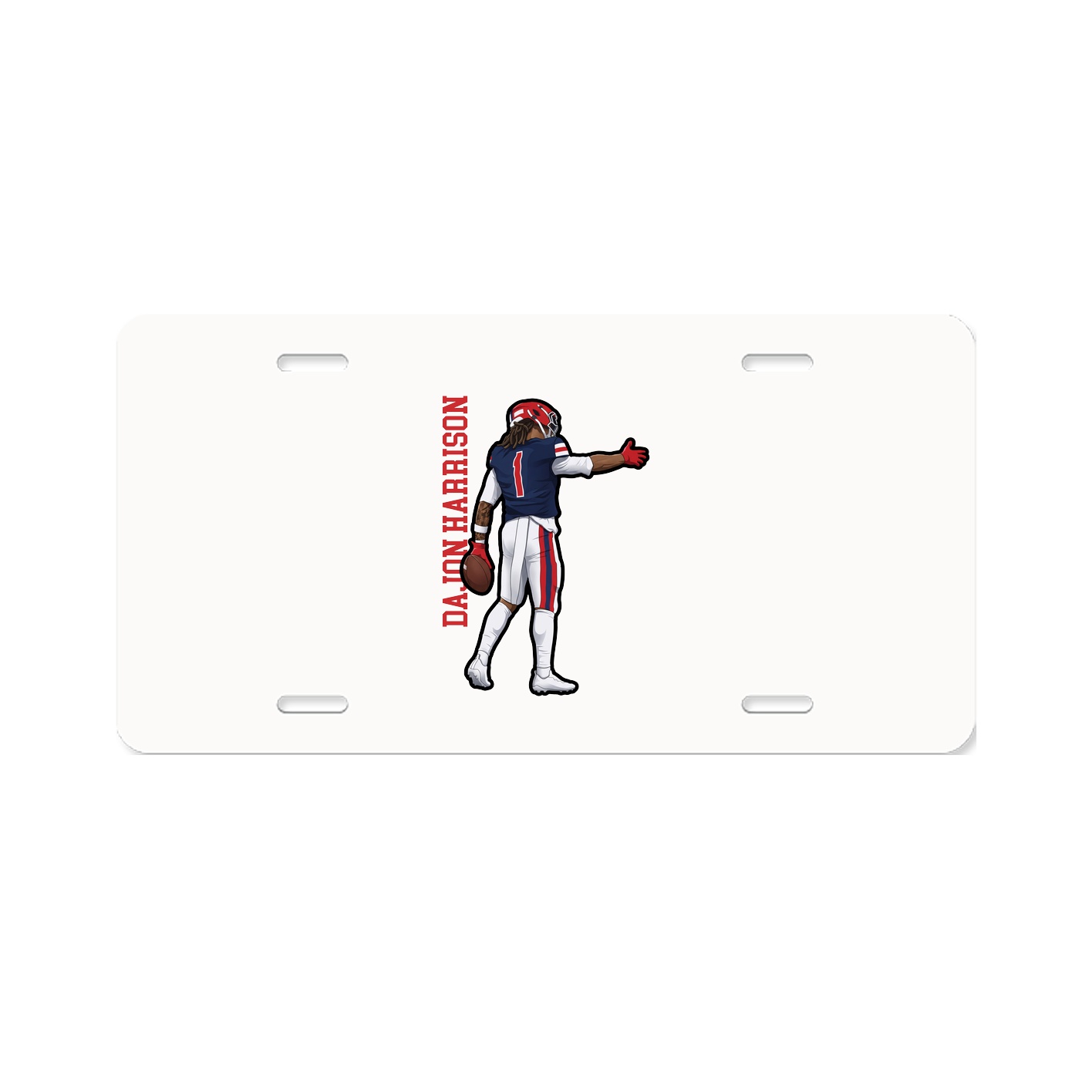 License Plate — Name Vertical in Classic