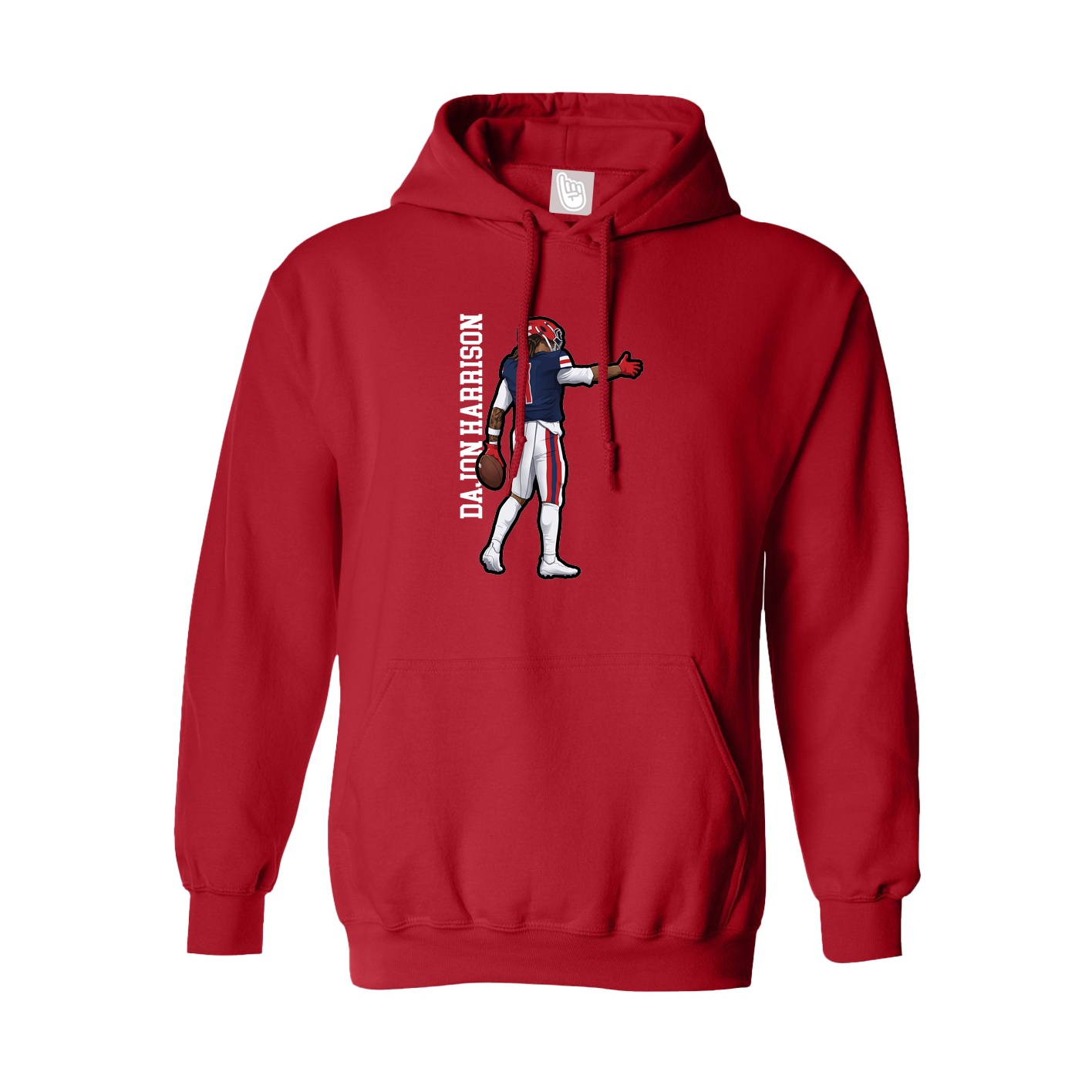 Hoodie — Name Vertical in Red