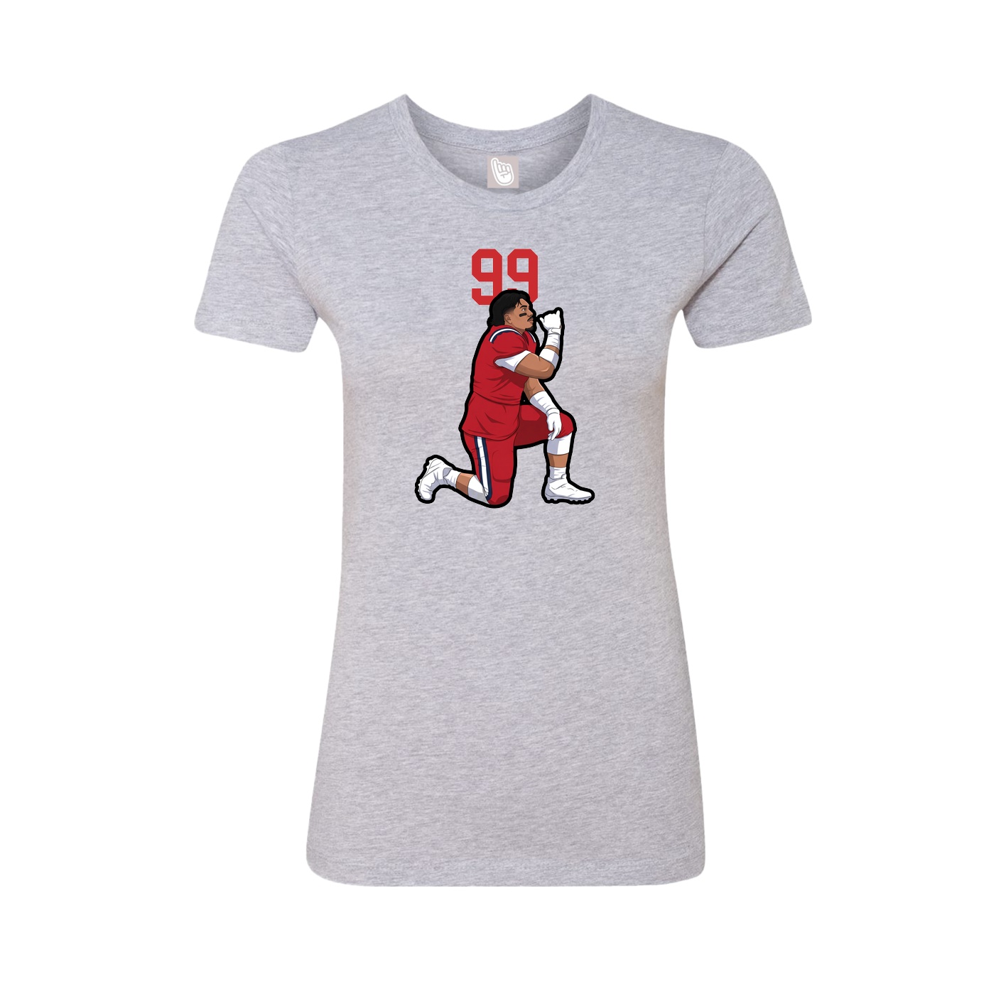 Fitted Women's Tee — Number Top in Grey