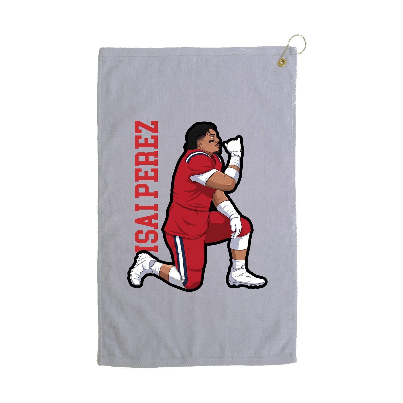 Golf Towel — Name Vertical in Grey