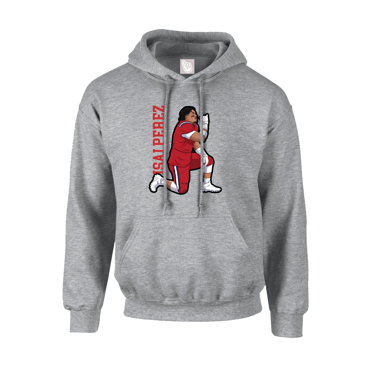 Hoodie — Name Vertical in Grey