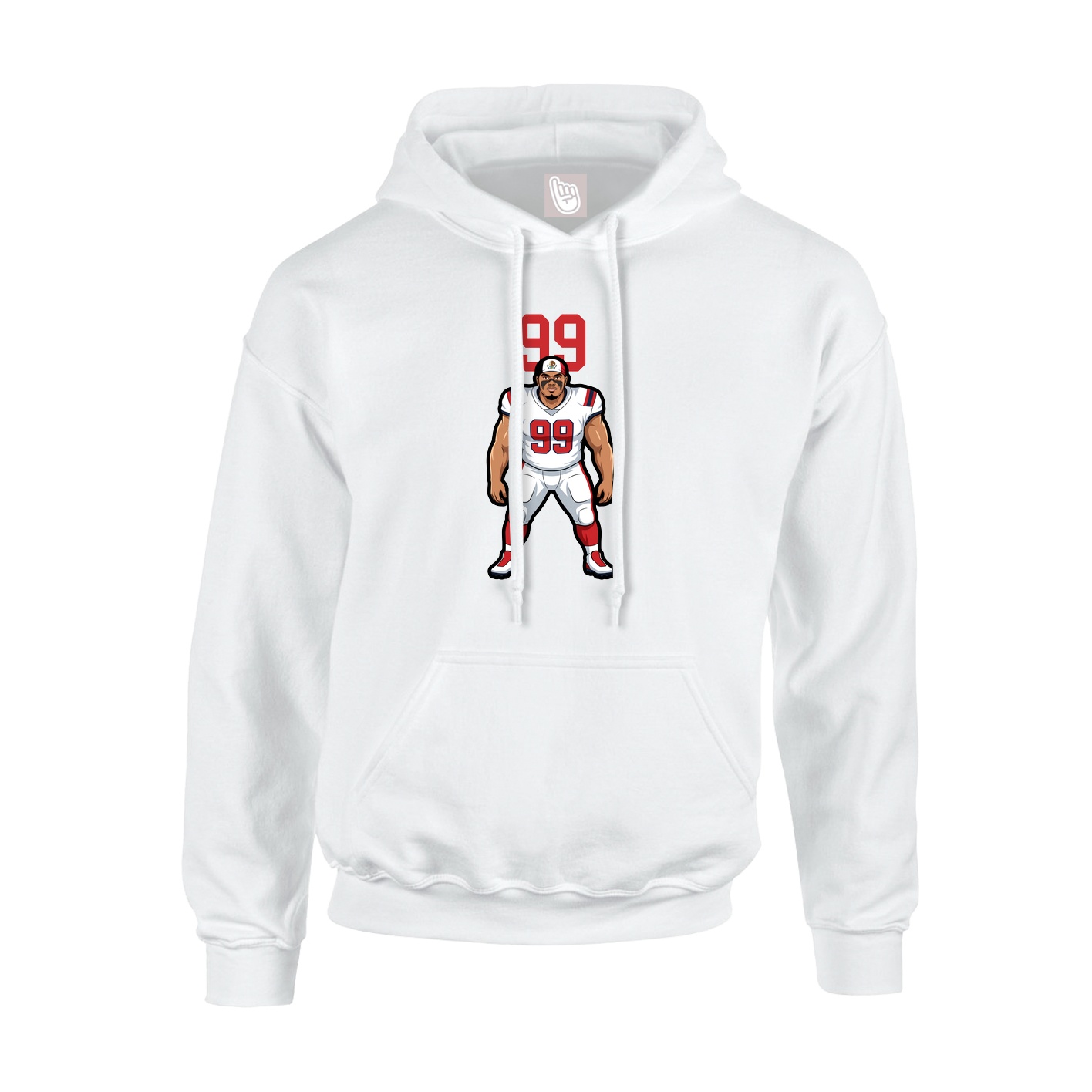 Youth Hoodie — Number Top in White