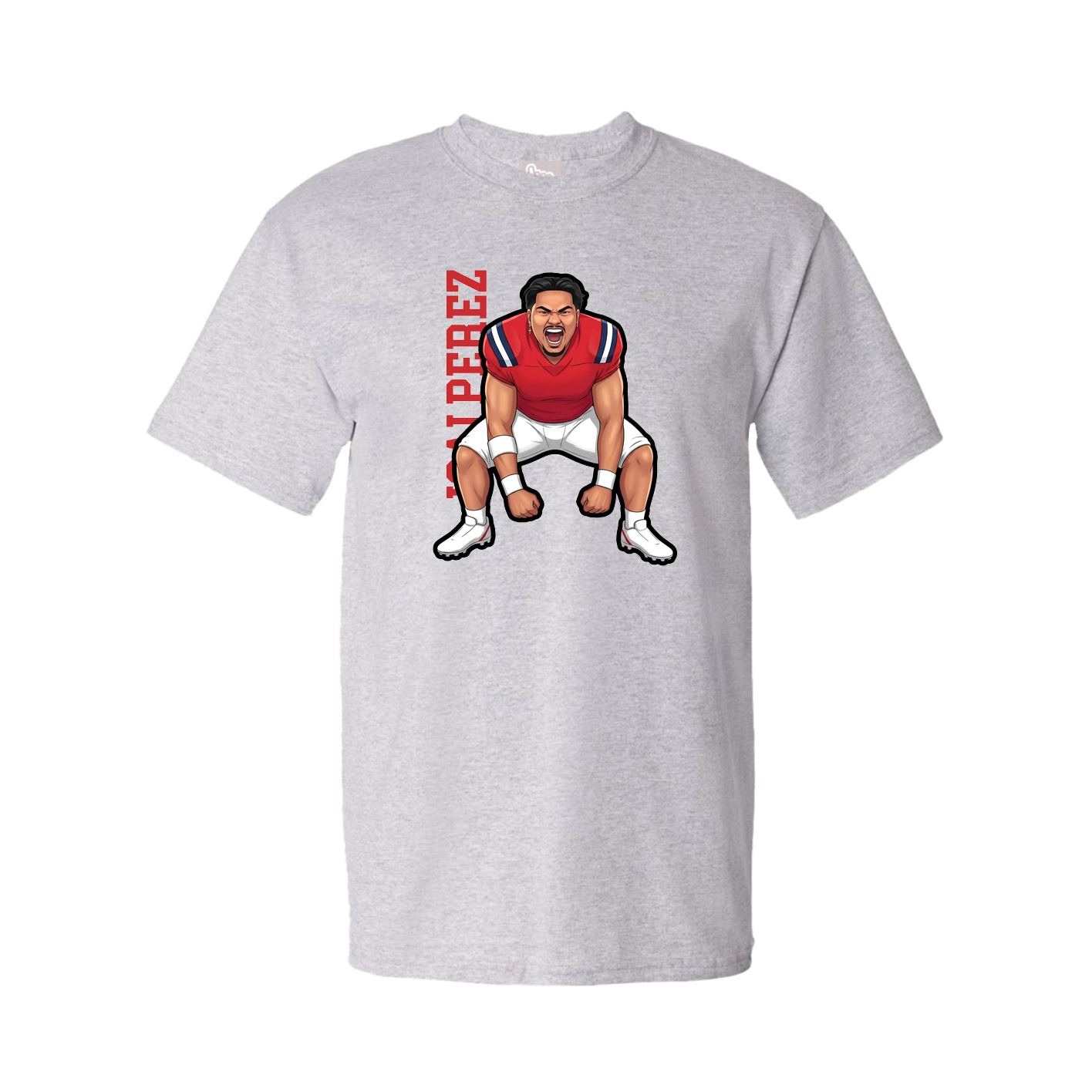 Tee — Name Vertical in Grey