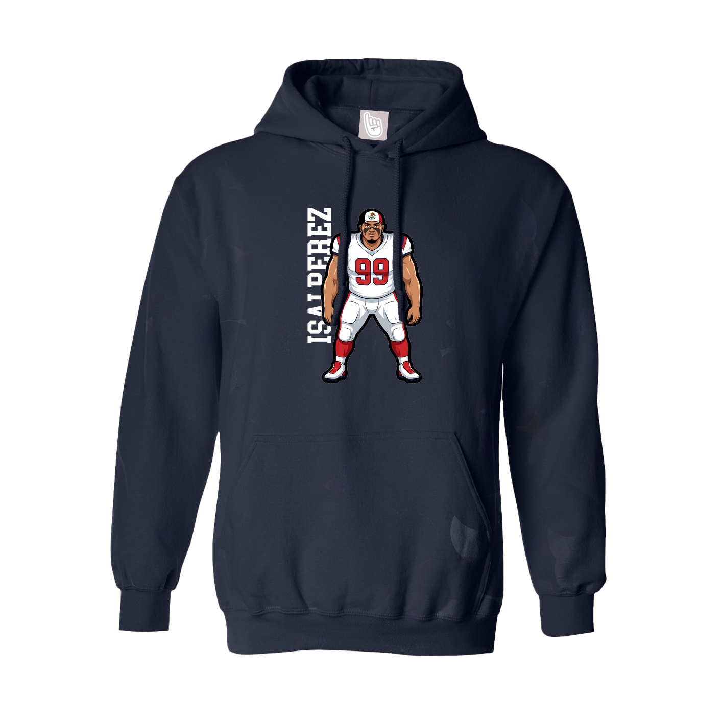 Youth Hoodie — Name Vertical in Navy