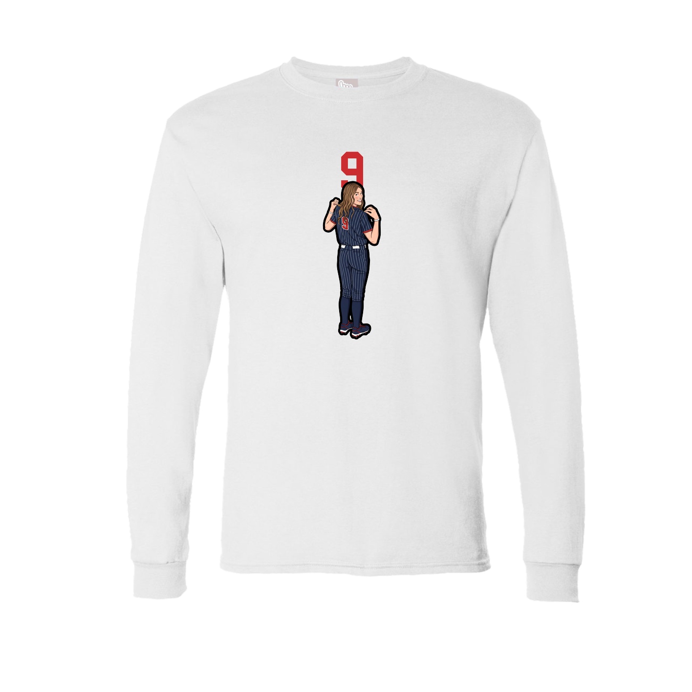 Long Sleeve Tee — Number Top in White