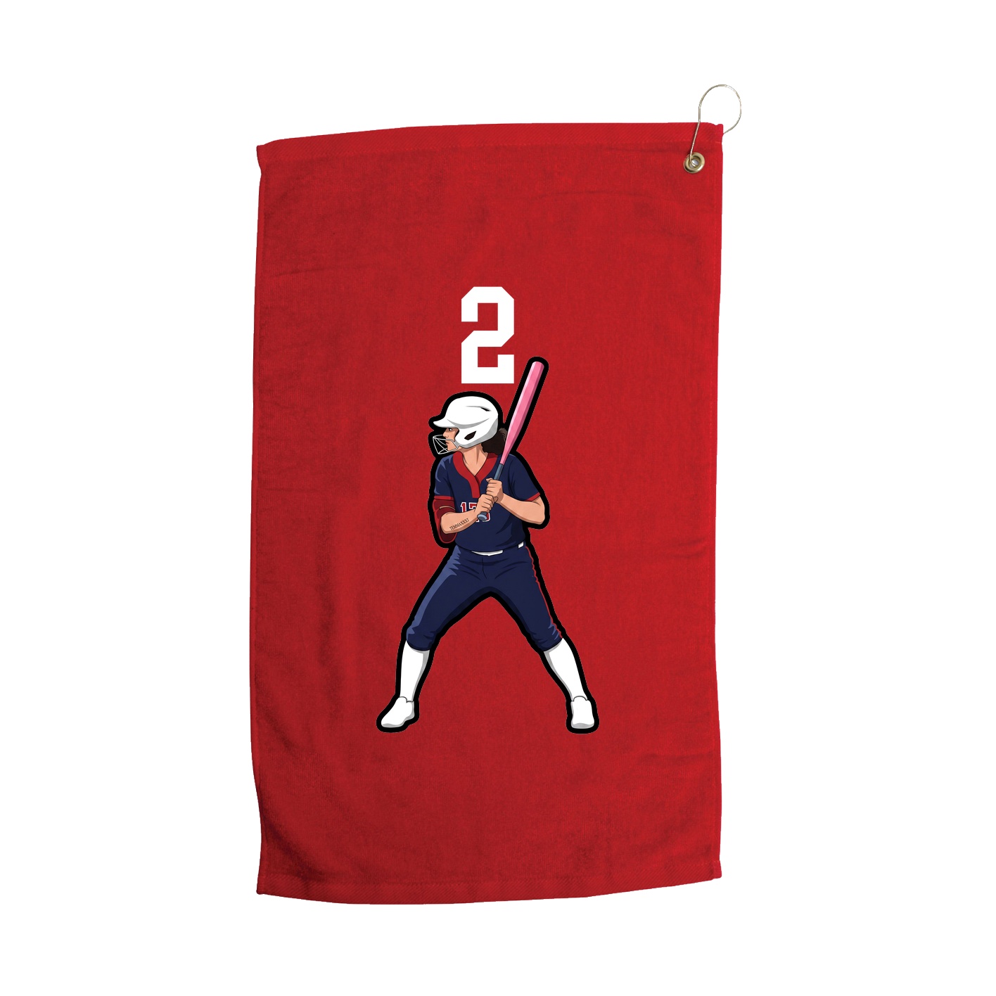 Golf Towel — Number Top in Red