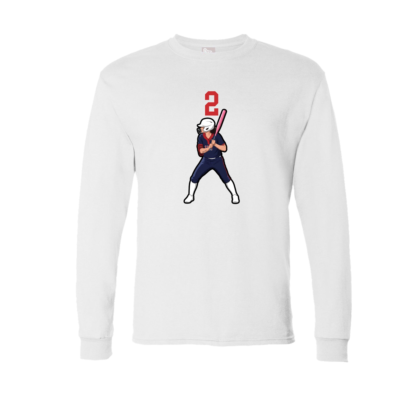Long Sleeve Tee — Number Top in White