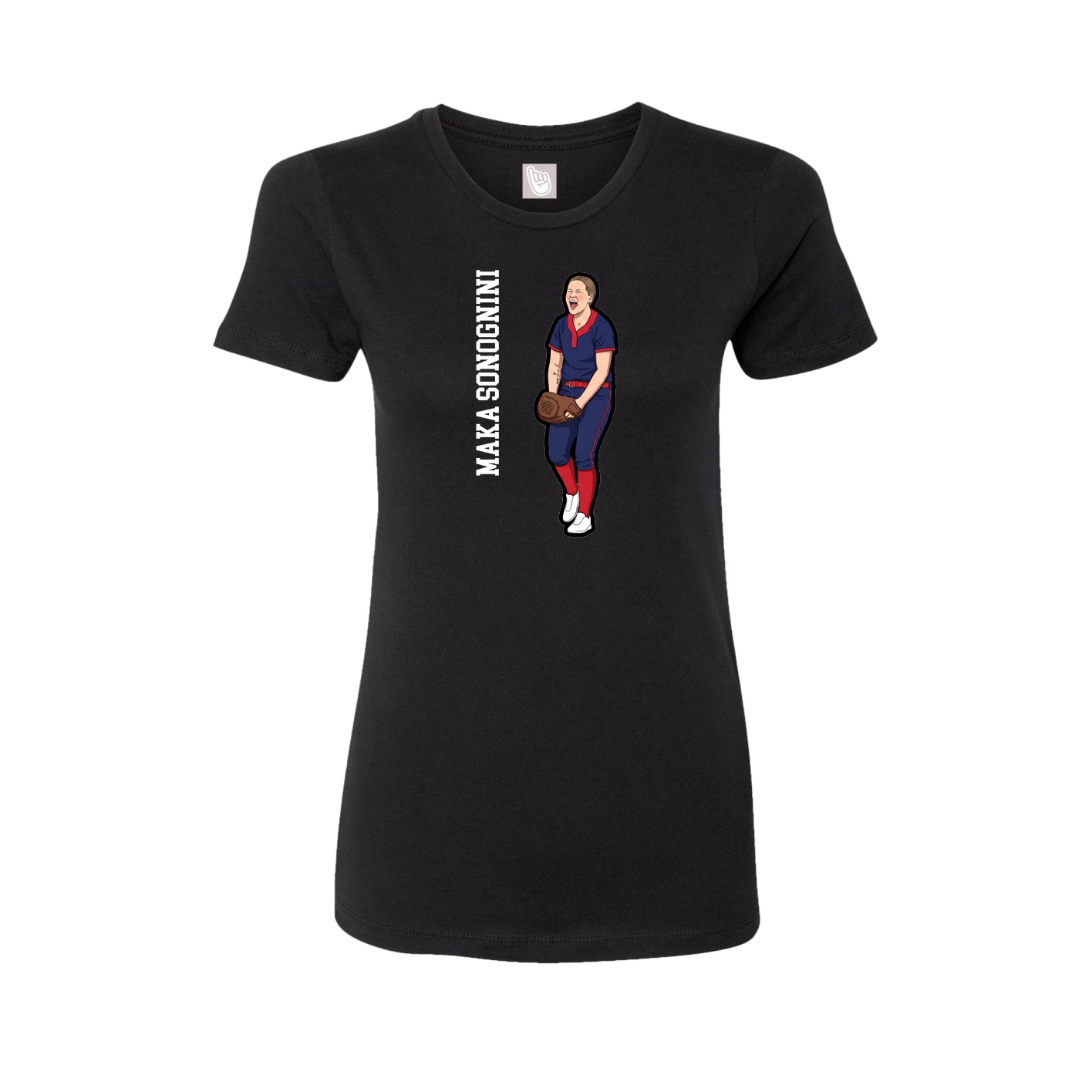 Fitted Women's Tee — Name Vertical in Black