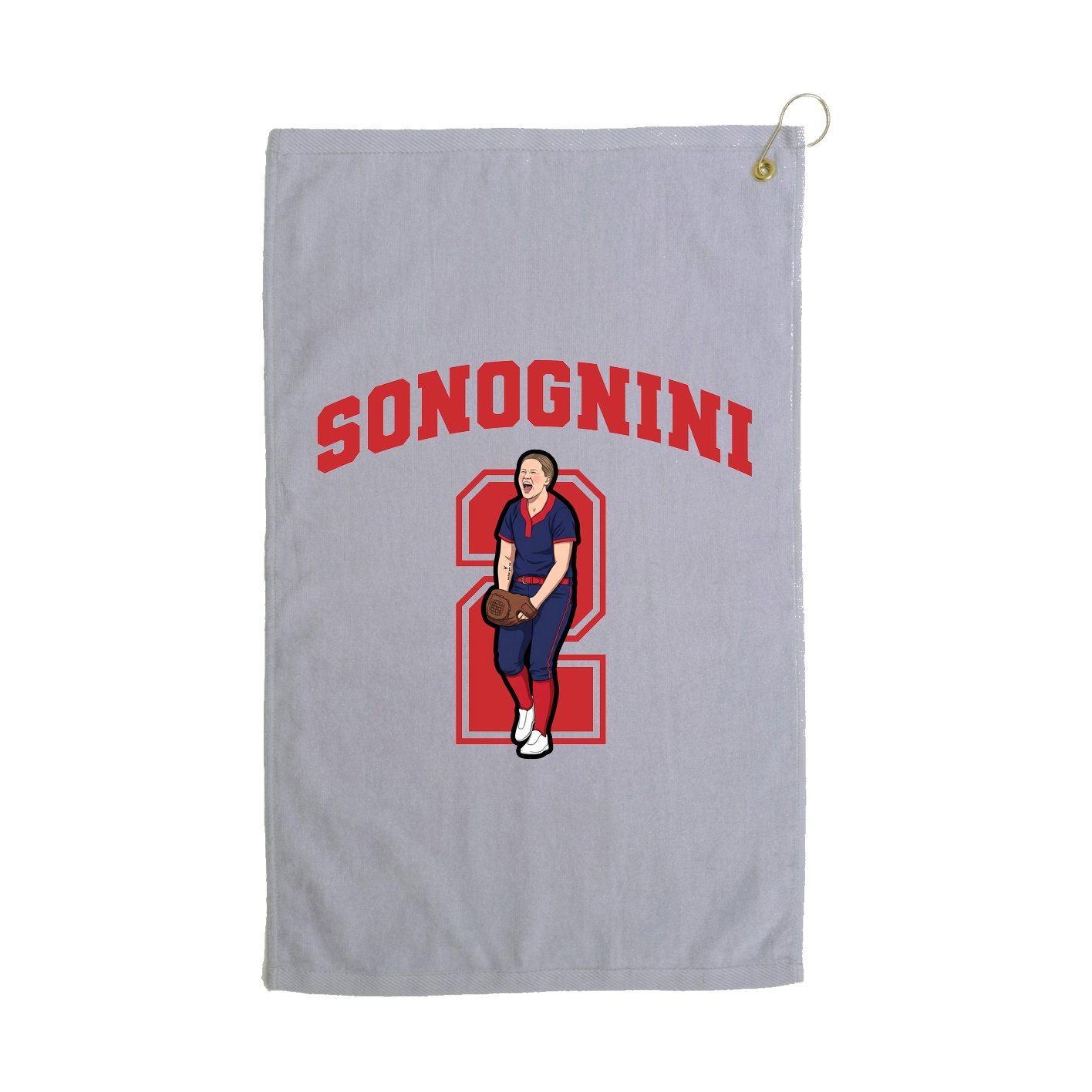 Golf Towel — Number in Grey