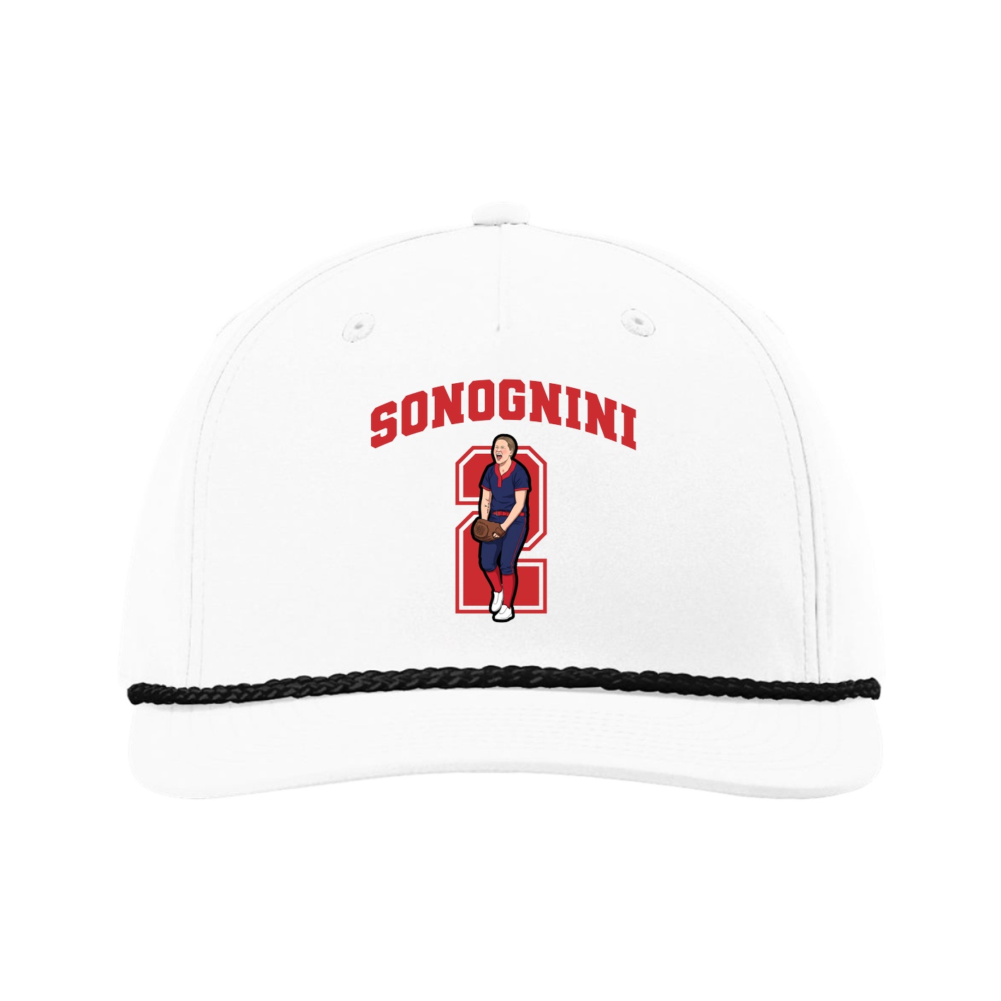 Five-Panel Classic Rope Cap — Number in White