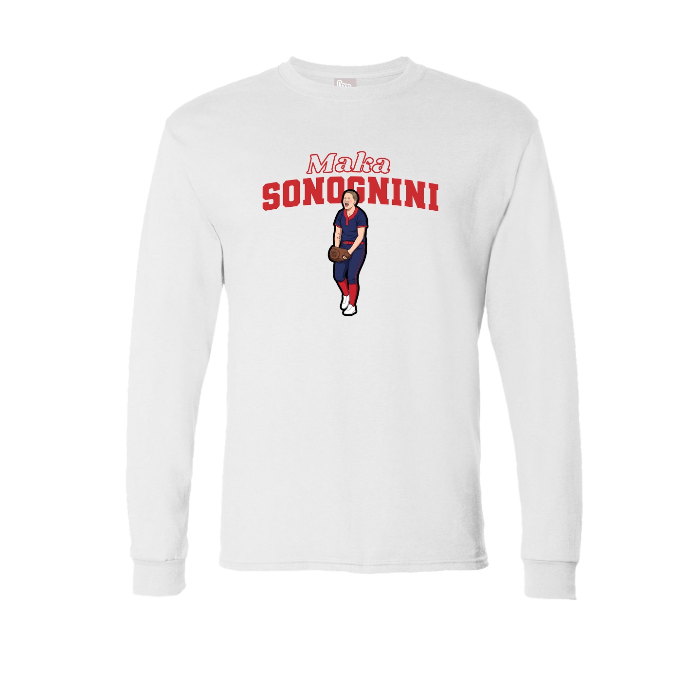 Long Sleeve Tee — Name Arch in White