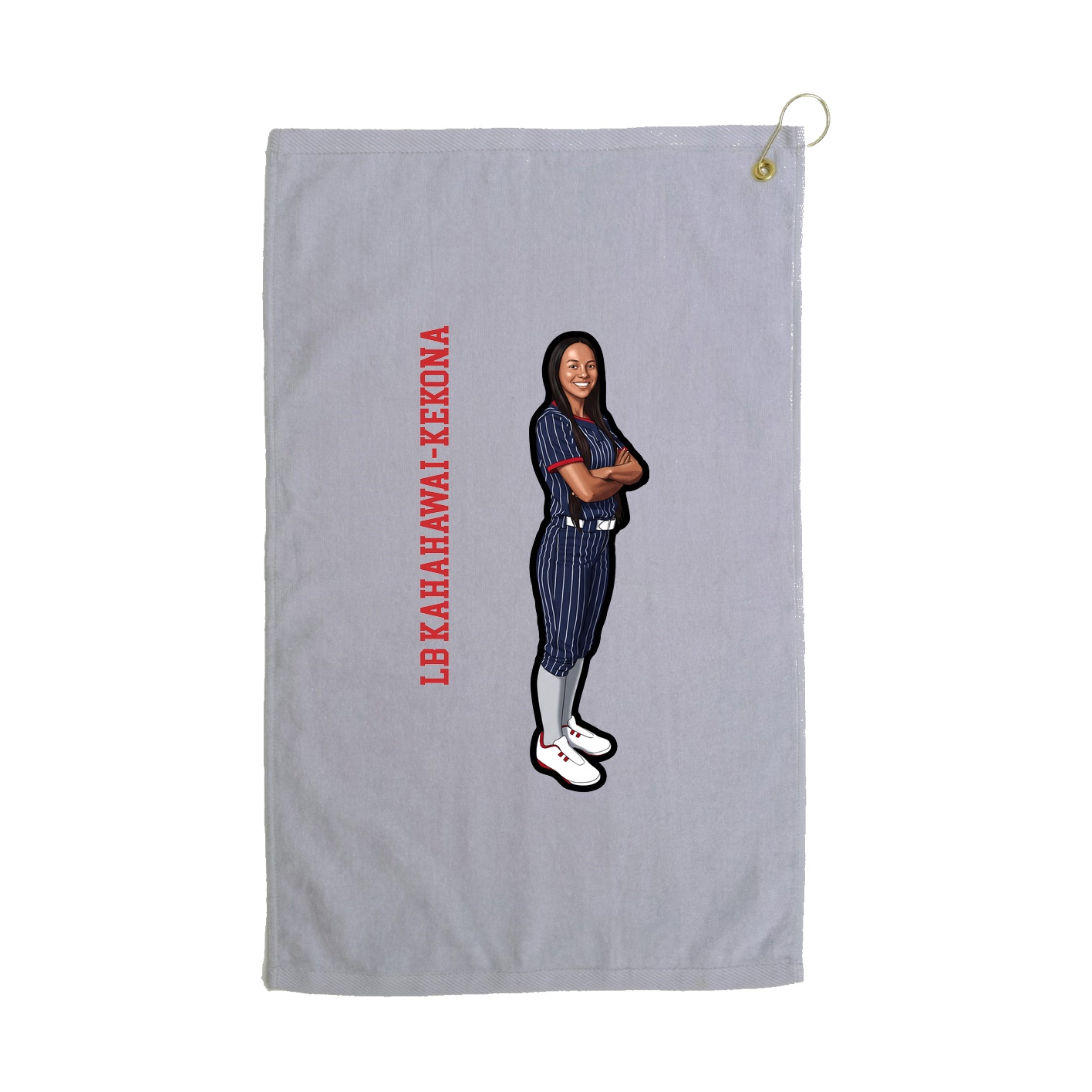 Golf Towel — Name Vertical in Grey