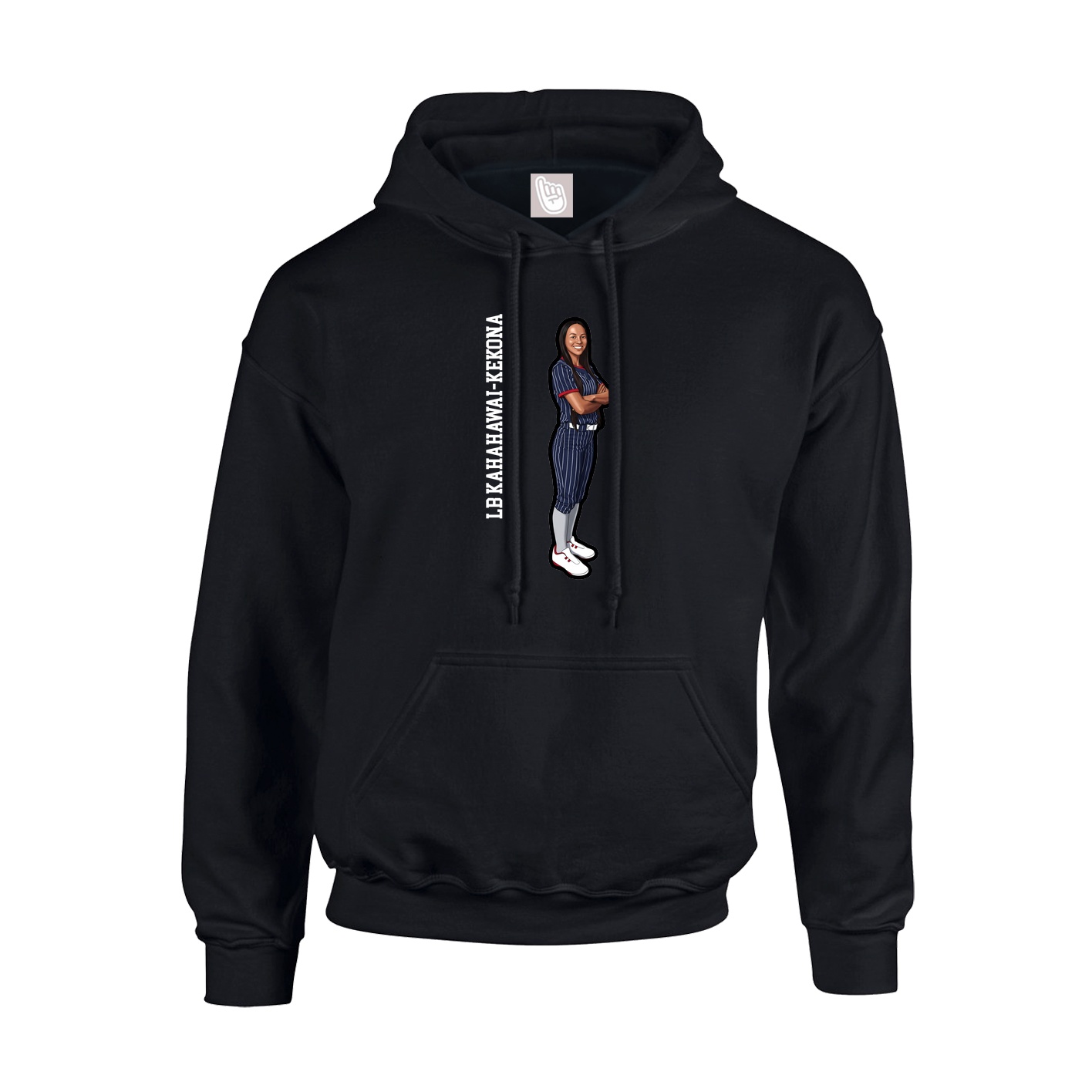 Hoodie — Name Vertical in Black
