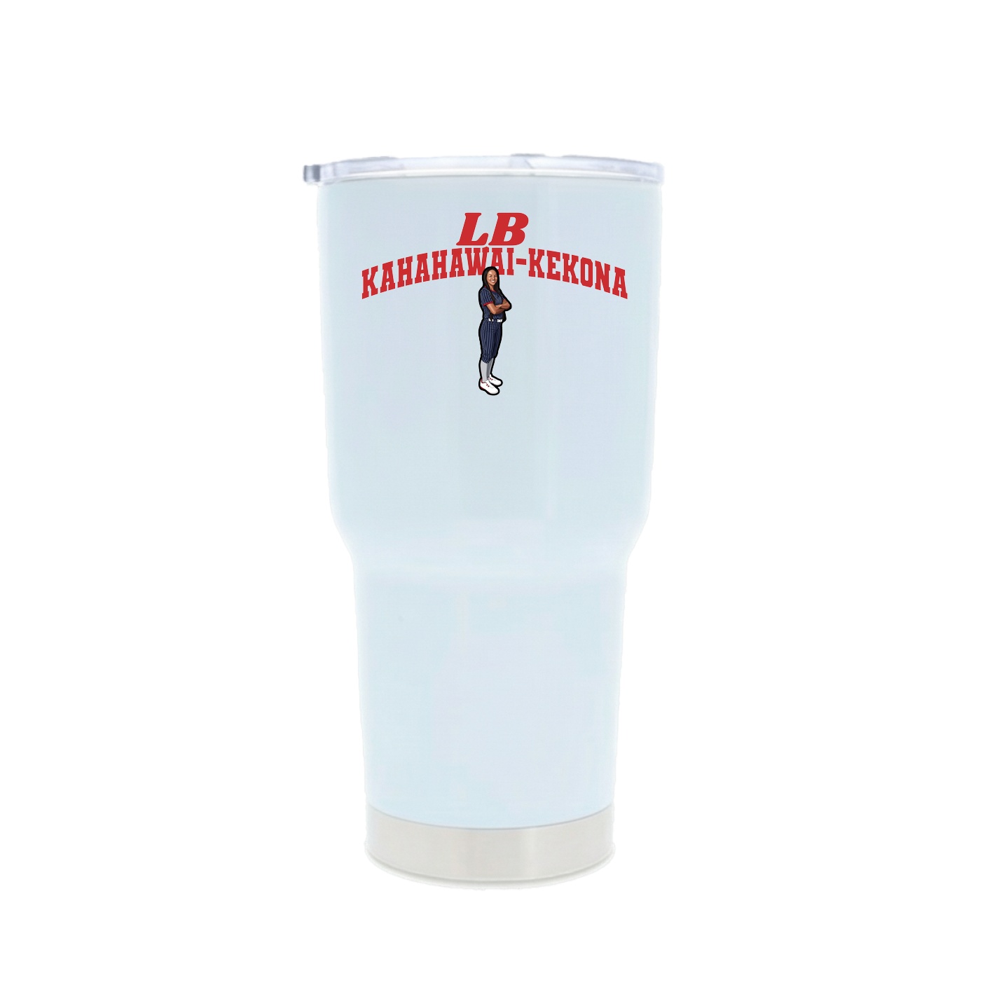 30oz Stainless Steel Tumbler — Signature Arch in White