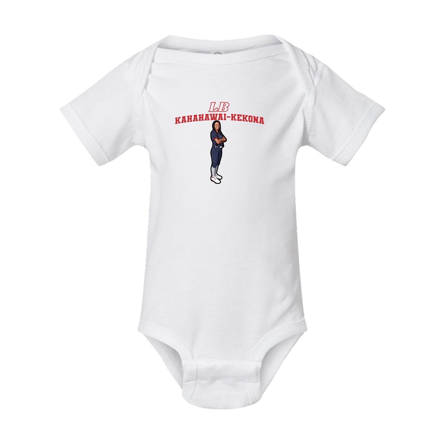 Baby Onesie — Name Arch in White