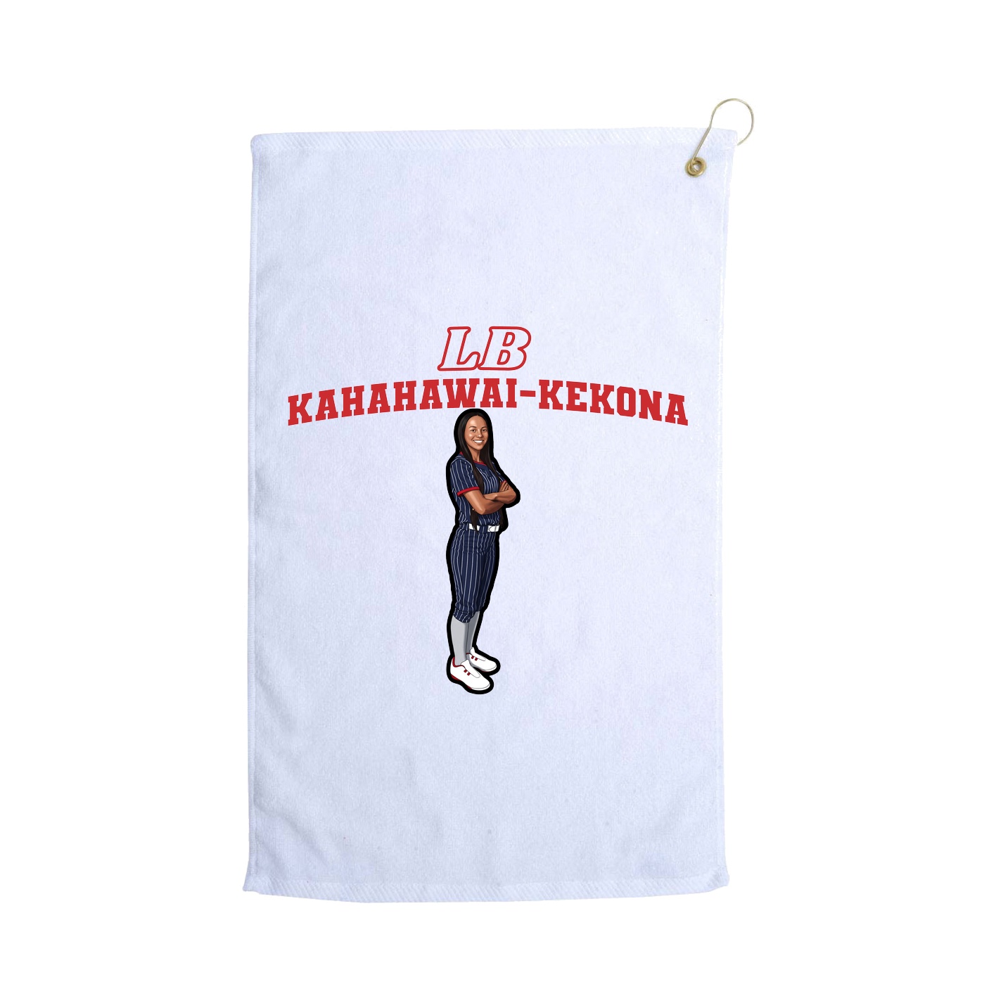 Golf Towel — Name Arch in White