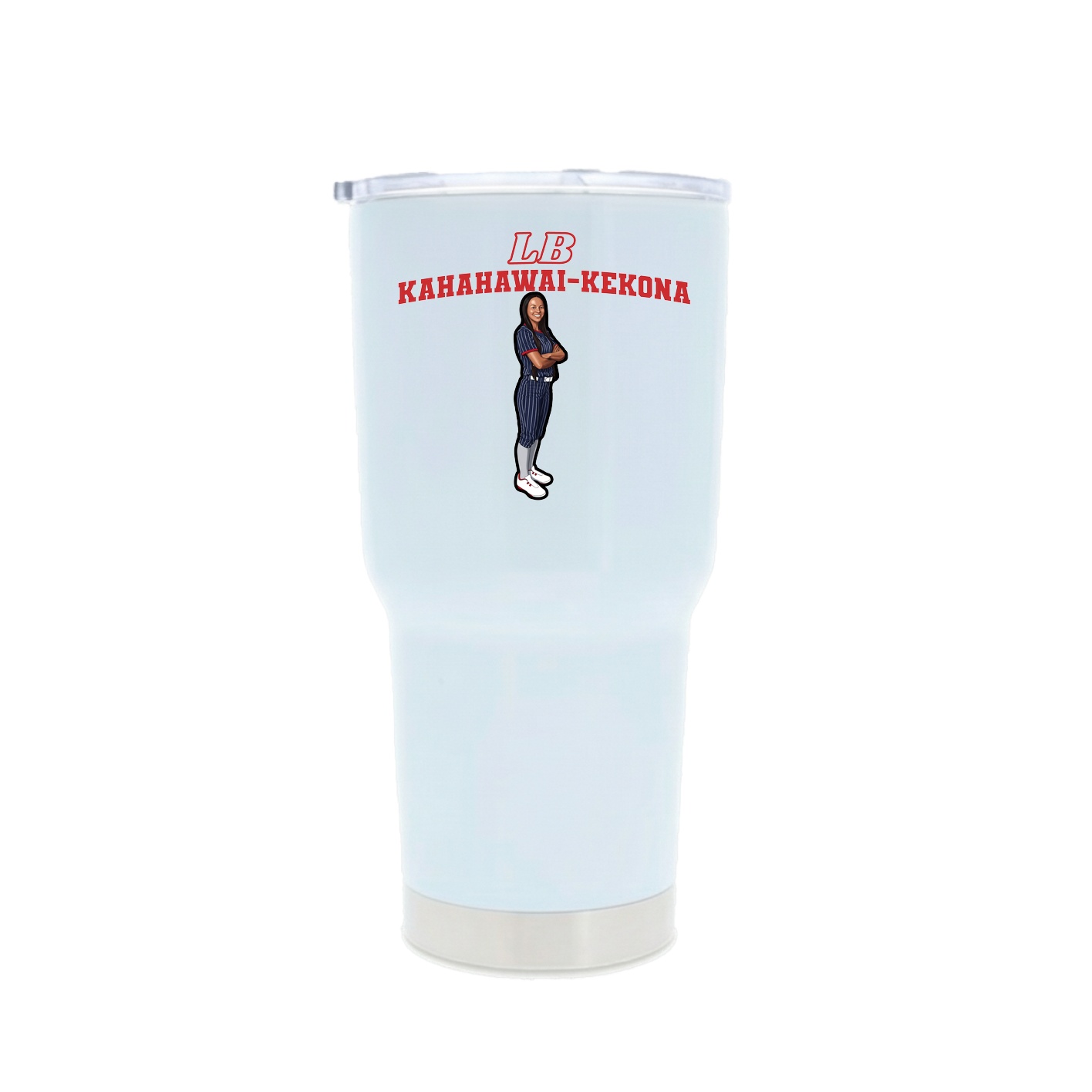 30oz Stainless Steel Tumbler — Name Arch in White