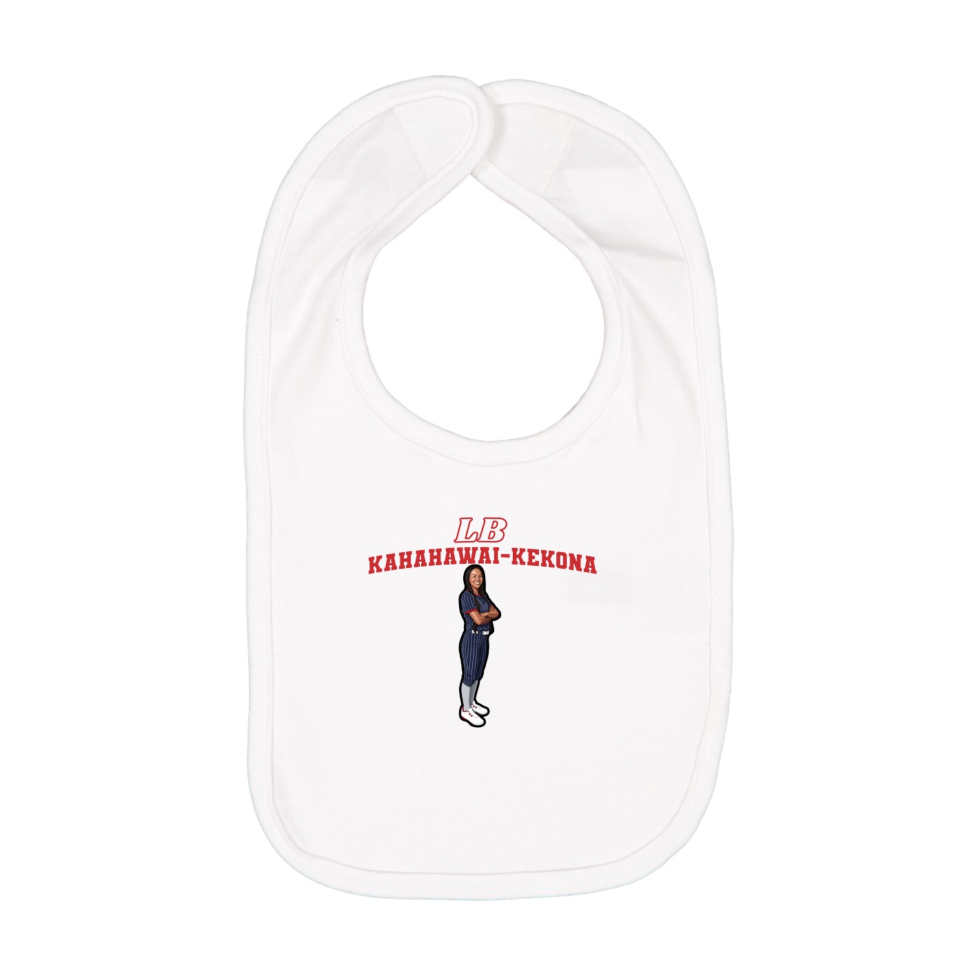 Infant Bib — Name Arch in White