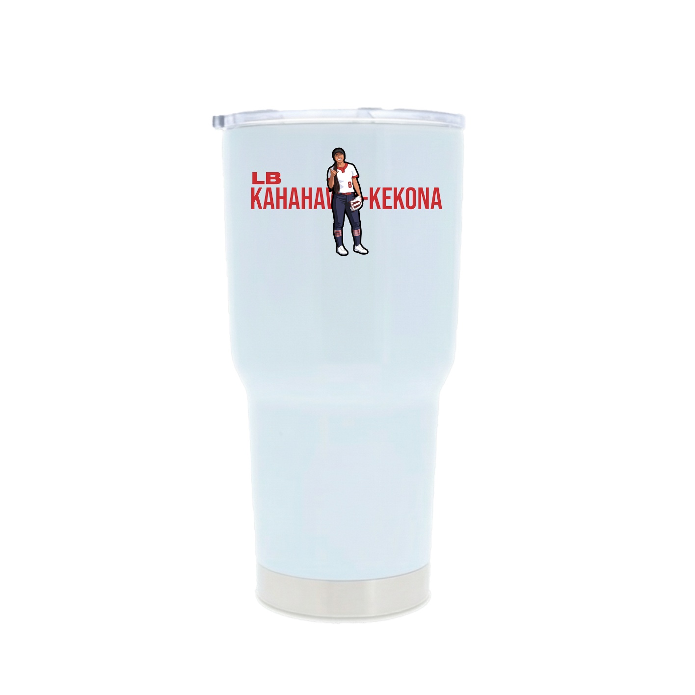 30oz Stainless Steel Tumbler — Player Name in White