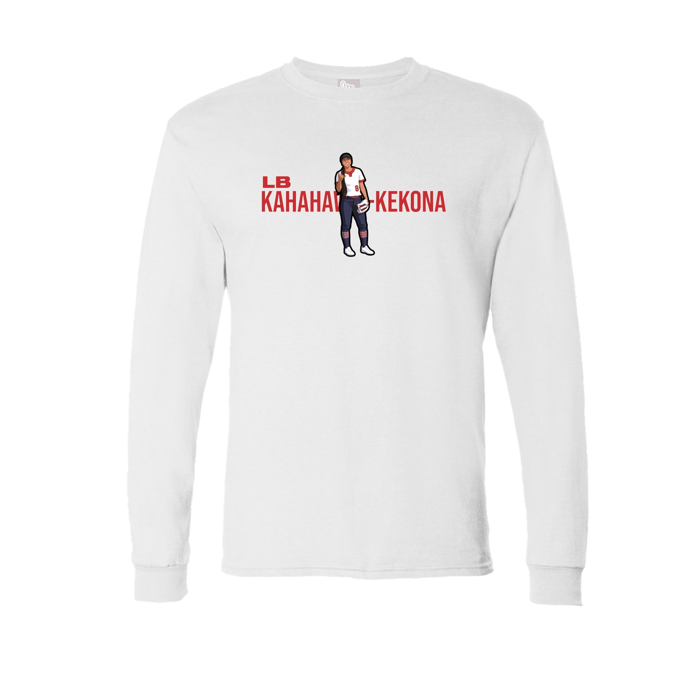 Long Sleeve Tee — Player Name in White