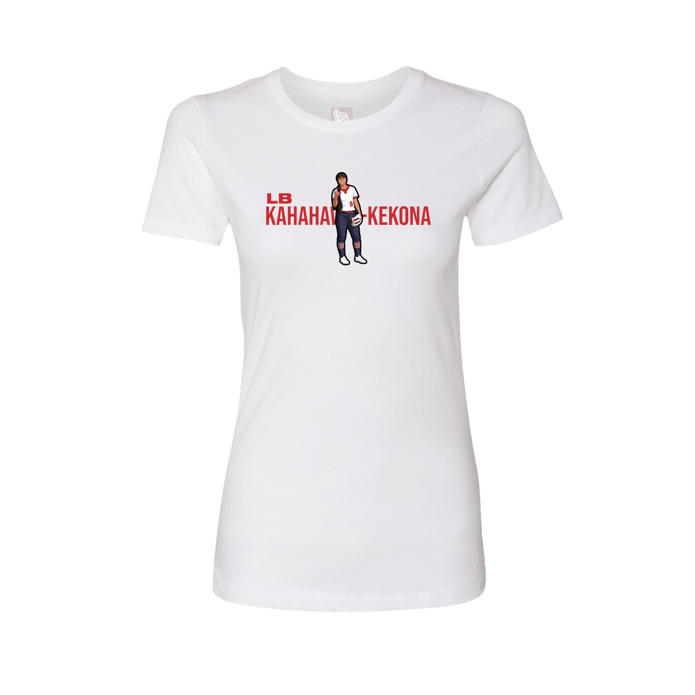 Fitted Women's Tee — Player Name in White