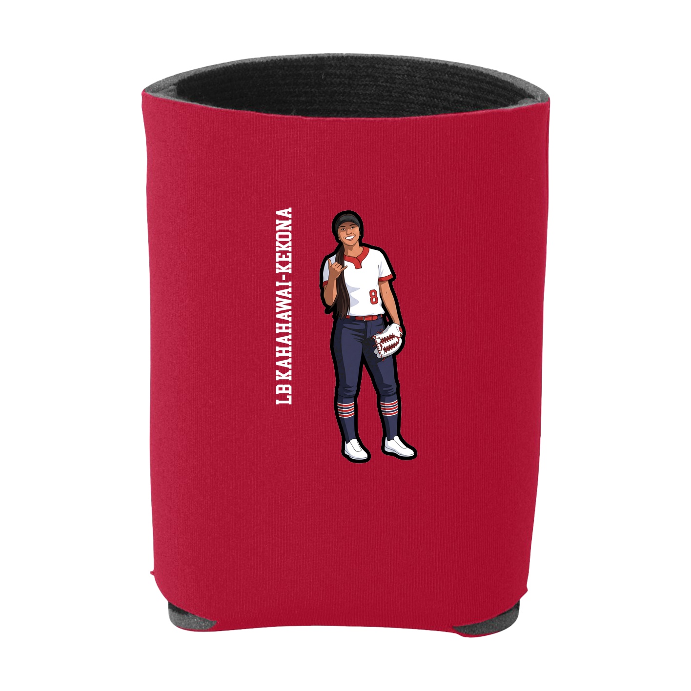 Can Holder — Name Vertical in Red