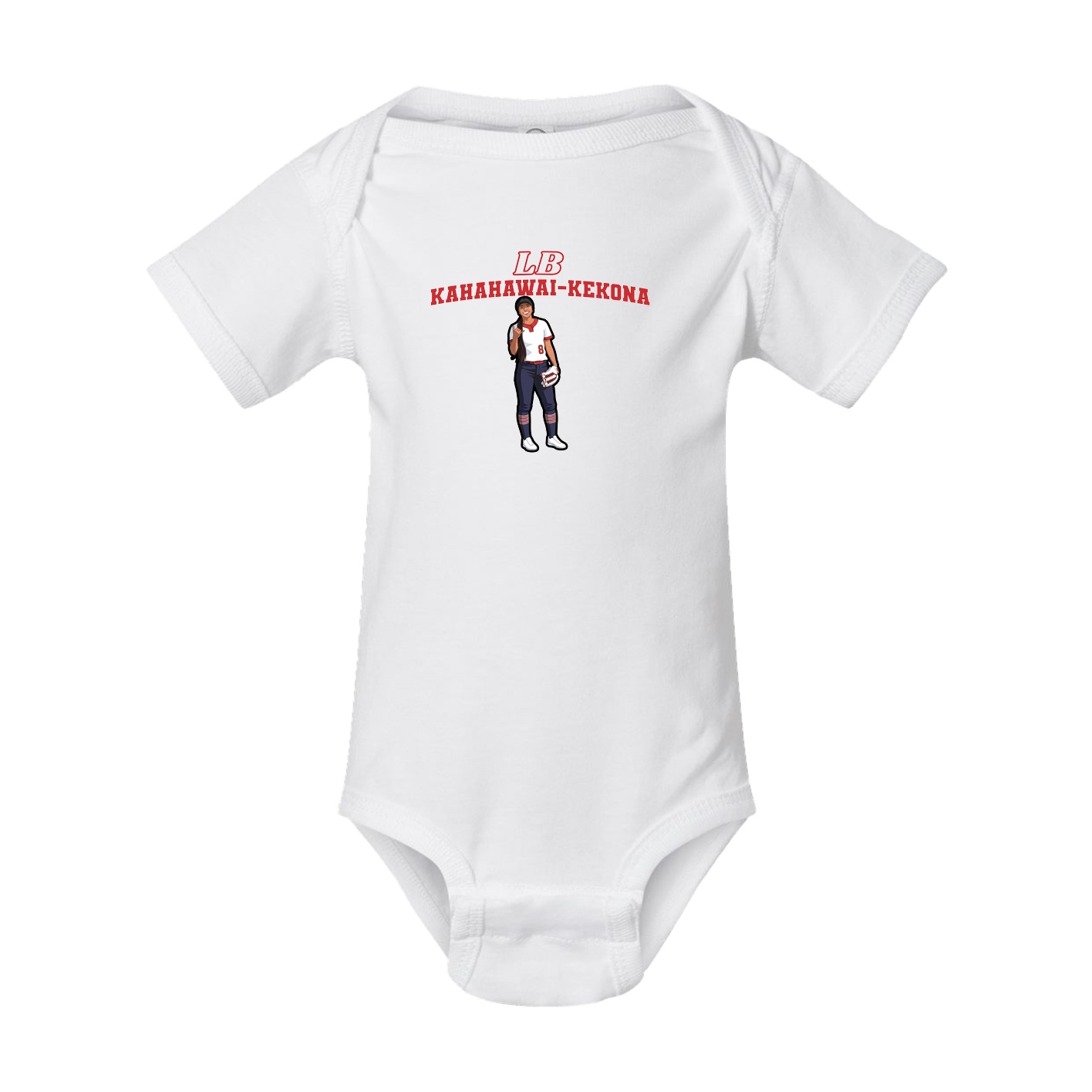 Baby Onesie — Name Arch in White