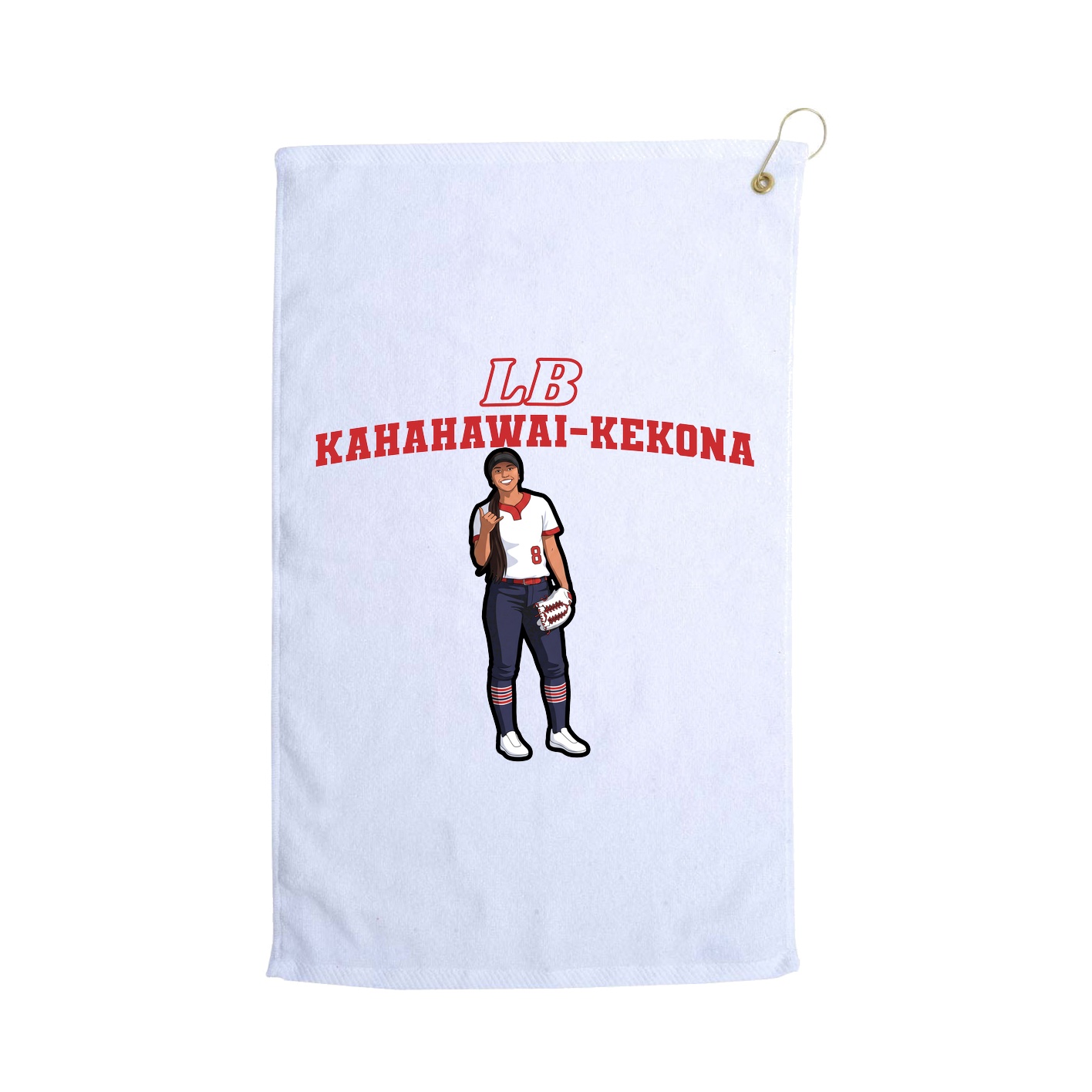 Golf Towel — Name Arch in White