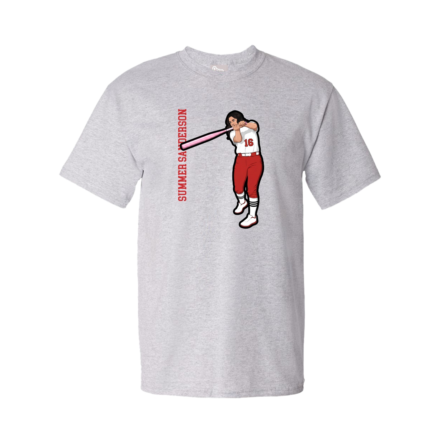 Tee — Name Vertical in Grey