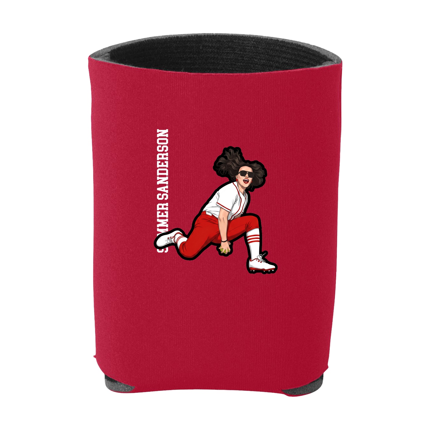 Can Holder — Name Vertical in Red