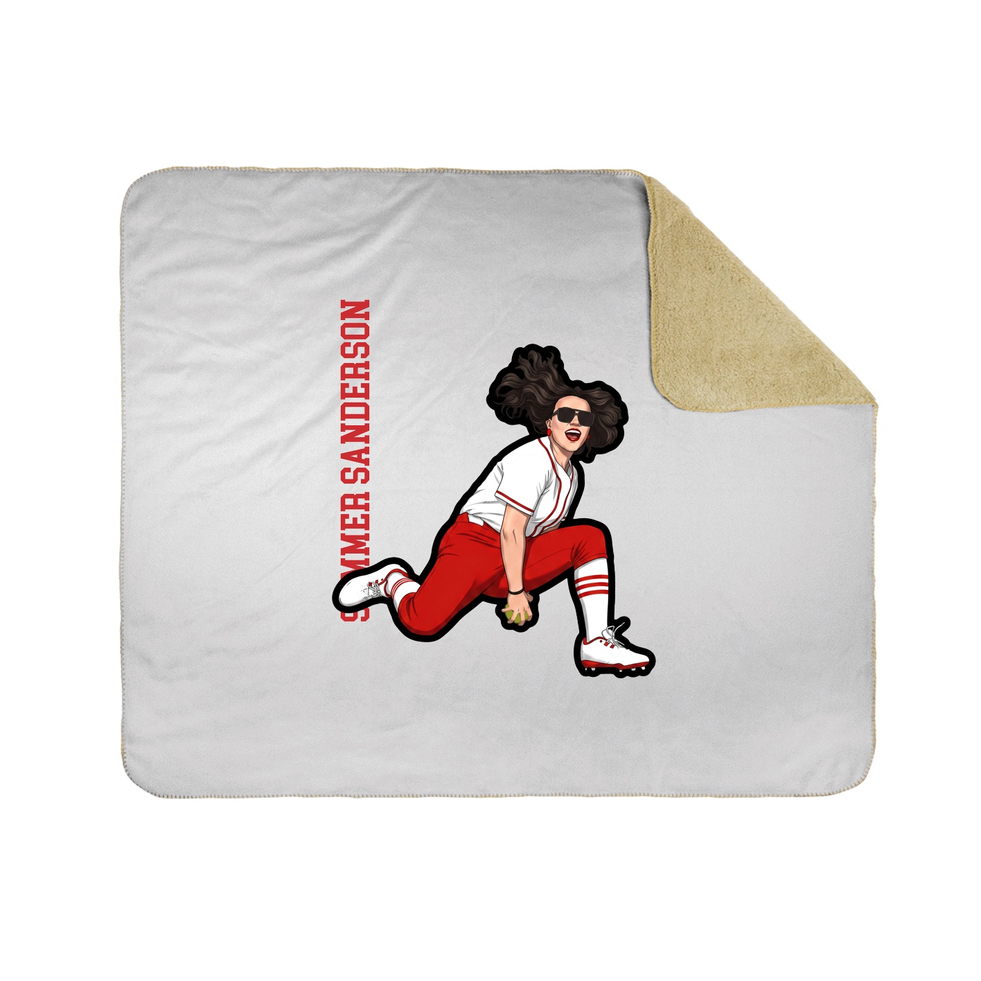 Throw Blanket — Name Vertical in White