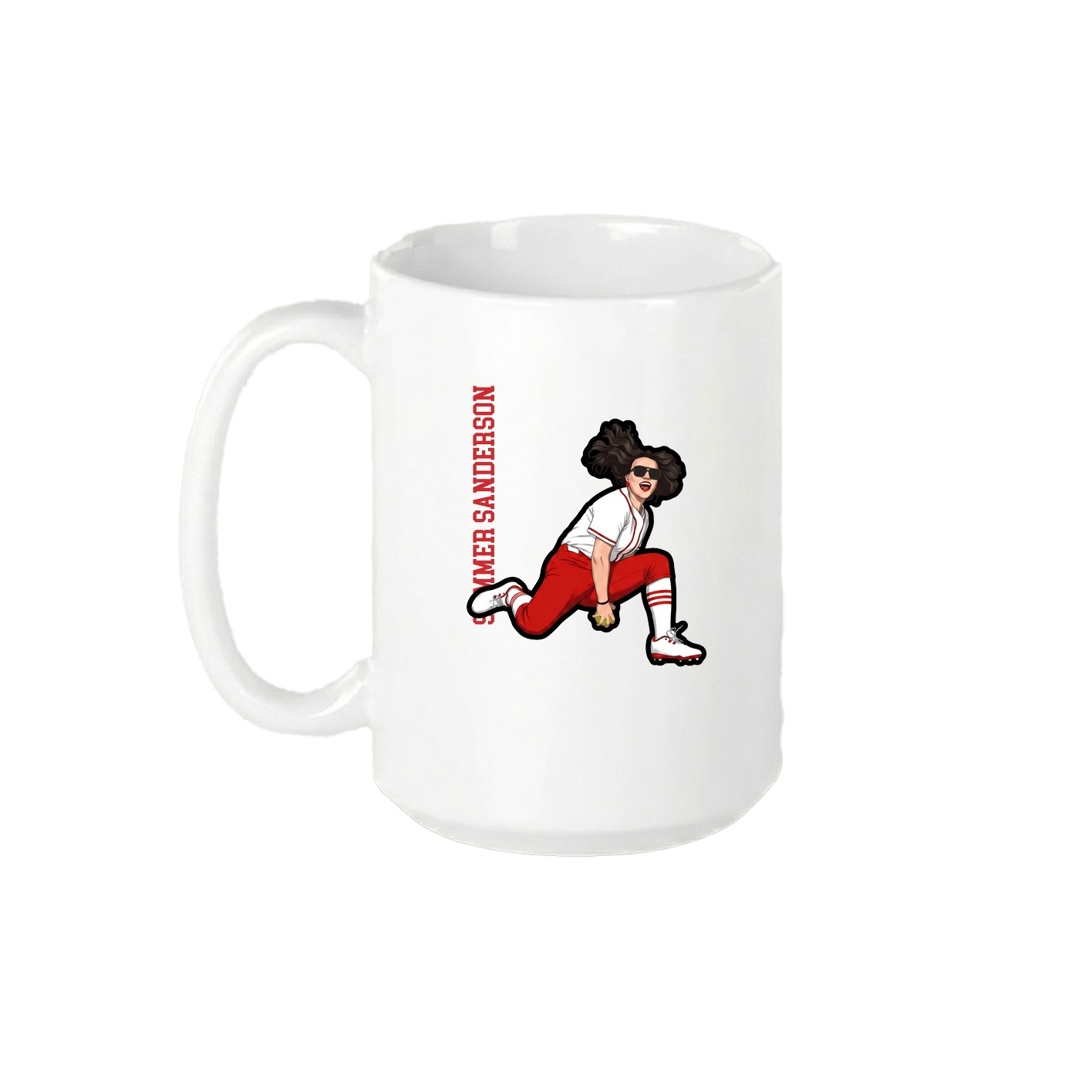 15oz Coffee Mug — Name Vertical in White