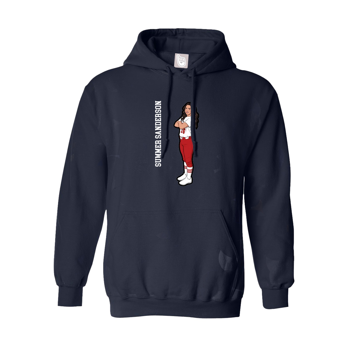 Youth Hoodie — Name Vertical in Navy