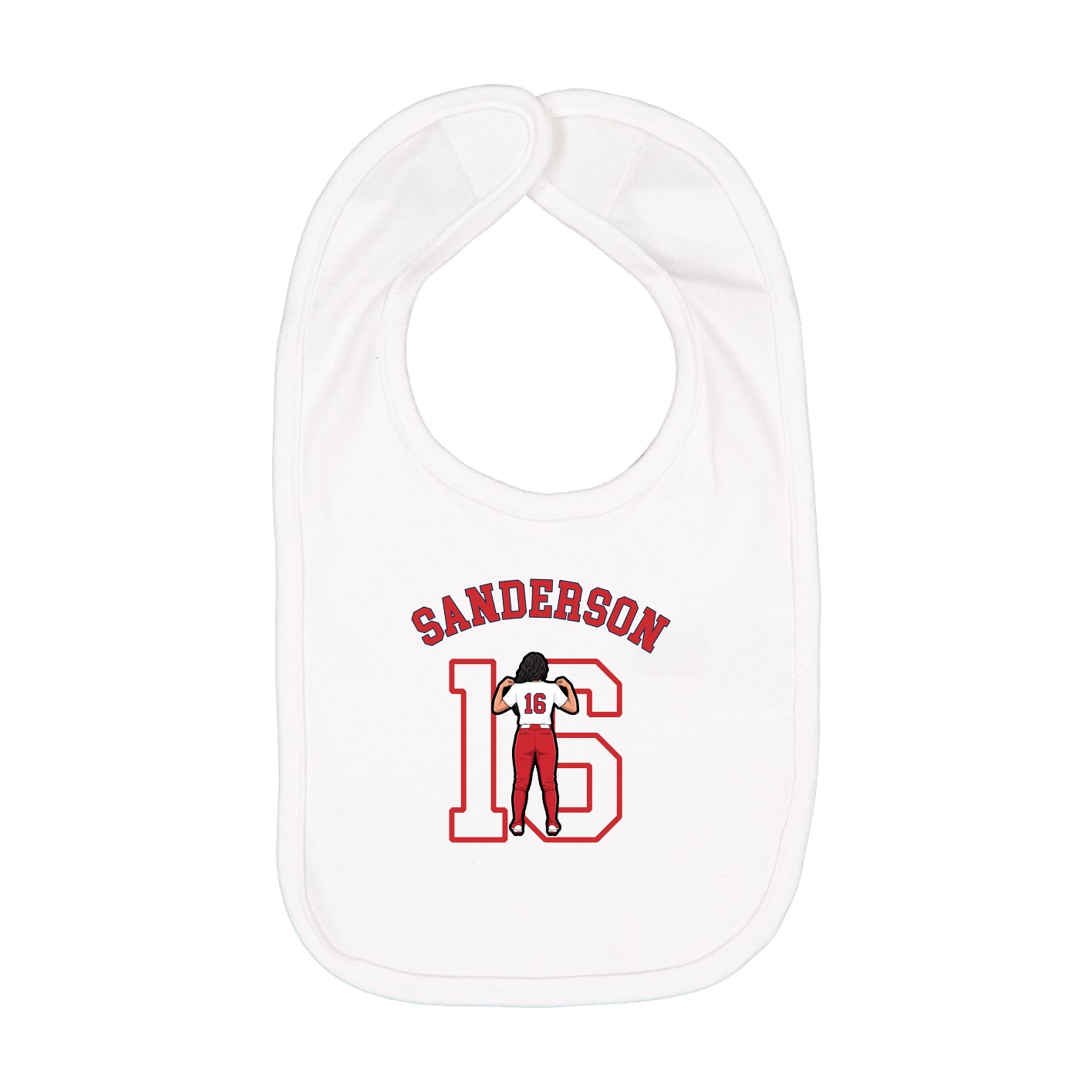 Infant Bib — Shirsey Arch in White