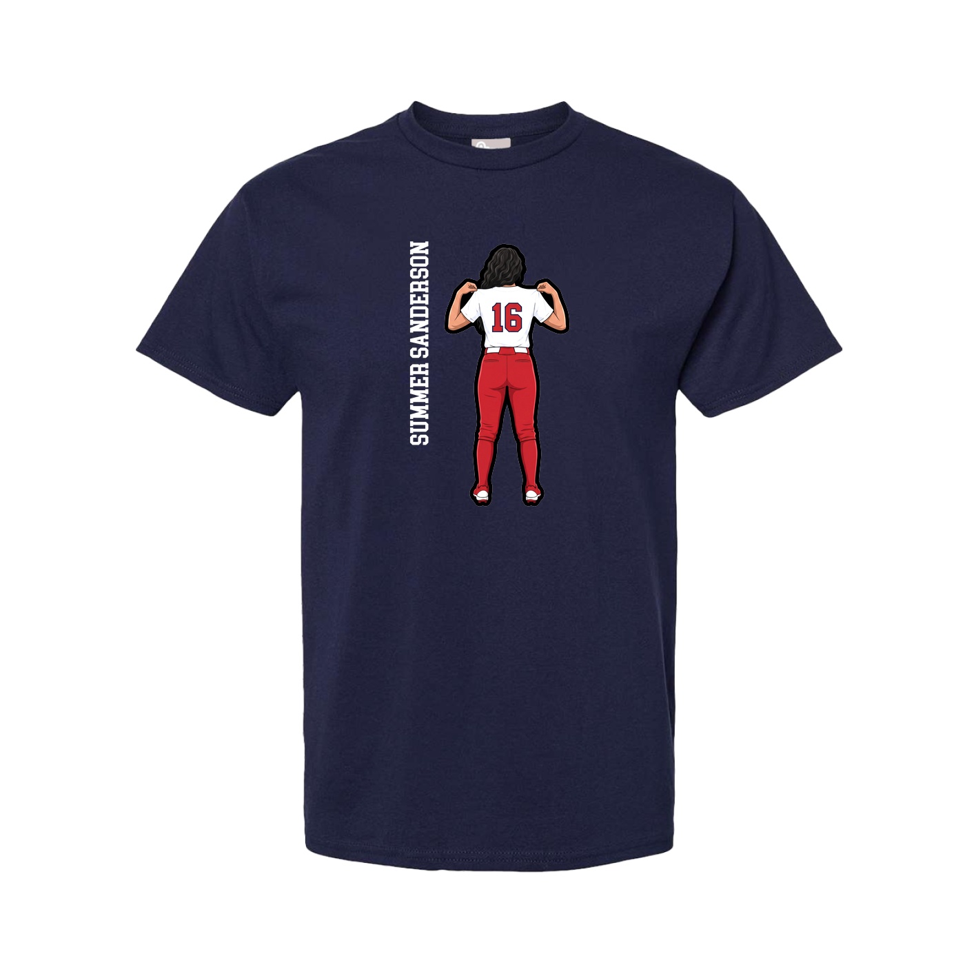 Youth Tee — Name Vertical in Navy