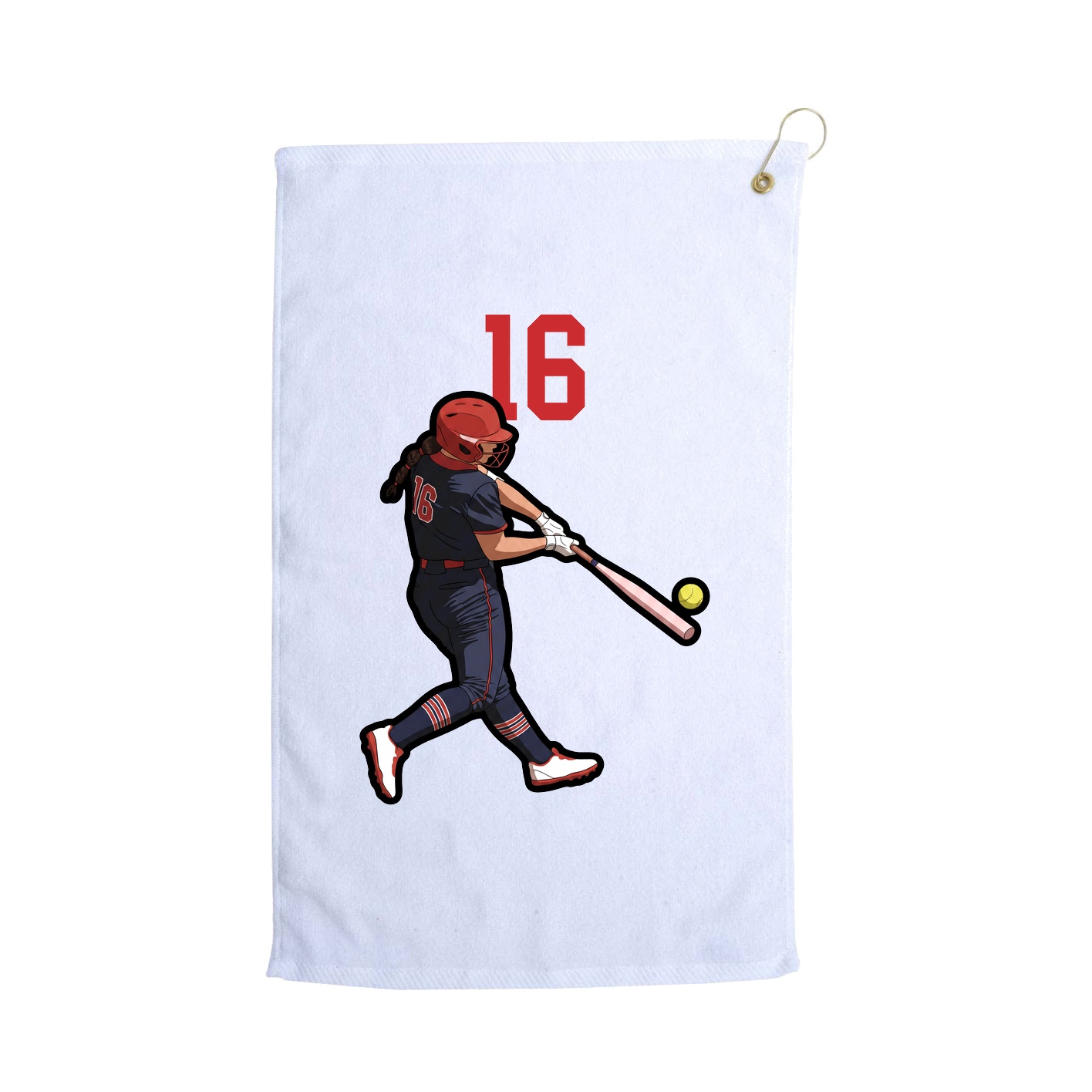 Golf Towel — Number Top in White