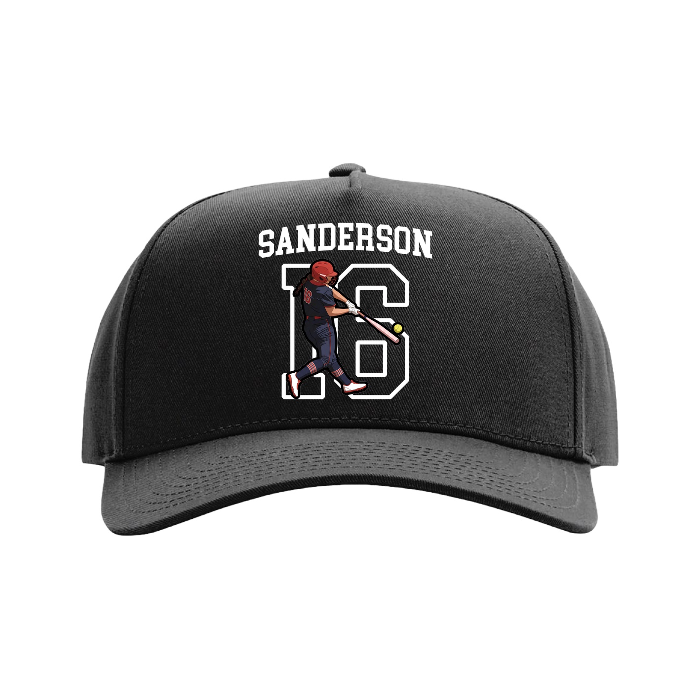Full Fabric Five-Panel Champ Cap — Shirsey in Black
