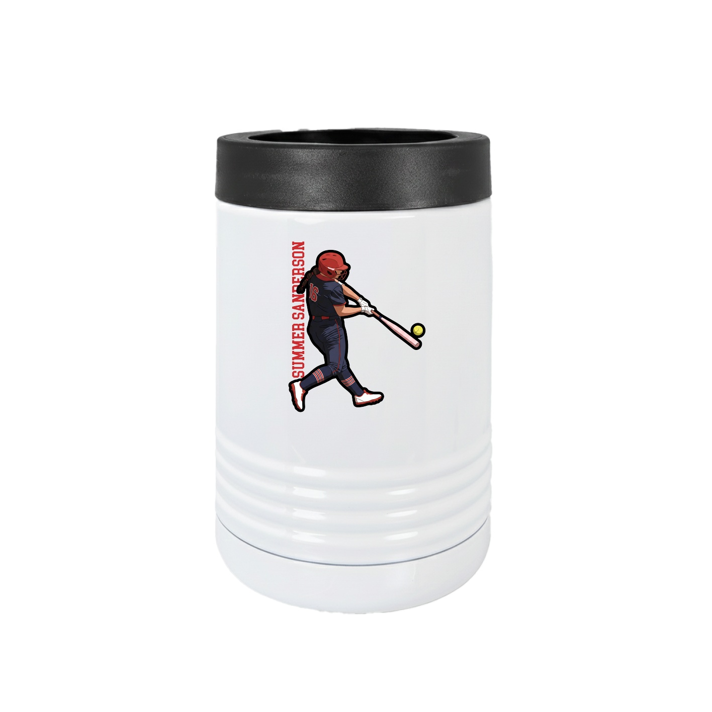 Beverage Holder — Name Vertical in White