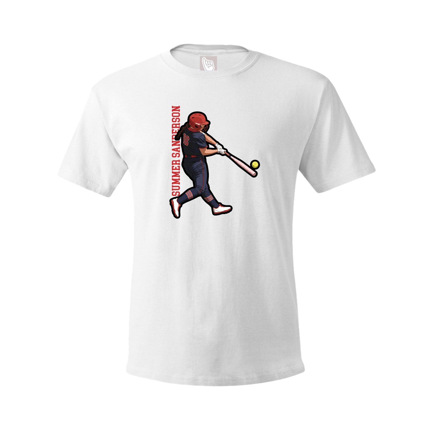 Youth Tee — Name Vertical in White