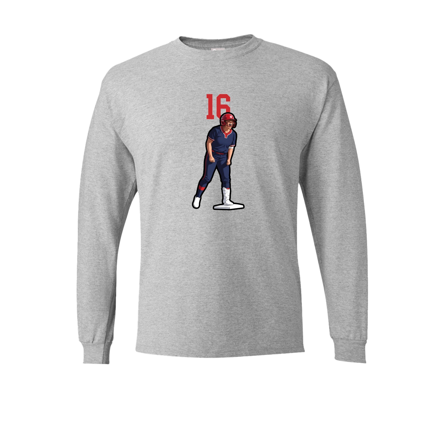 Long Sleeve Tee — Number Top in Grey