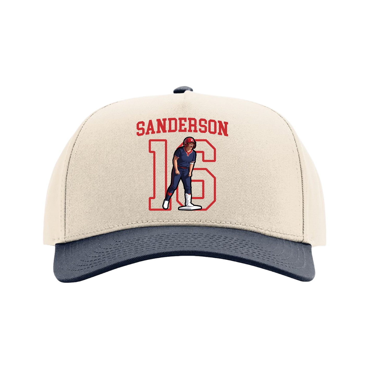 Full Fabric Five-Panel Champ Cap — Shirsey in Cream/Navy