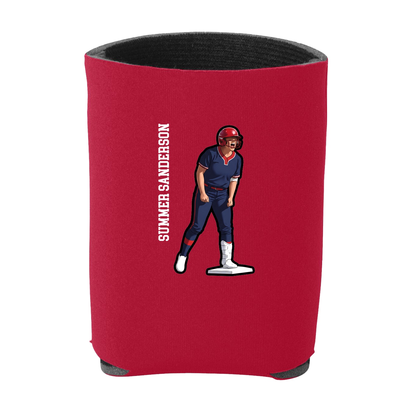 Can Holder — Name Vertical in Red