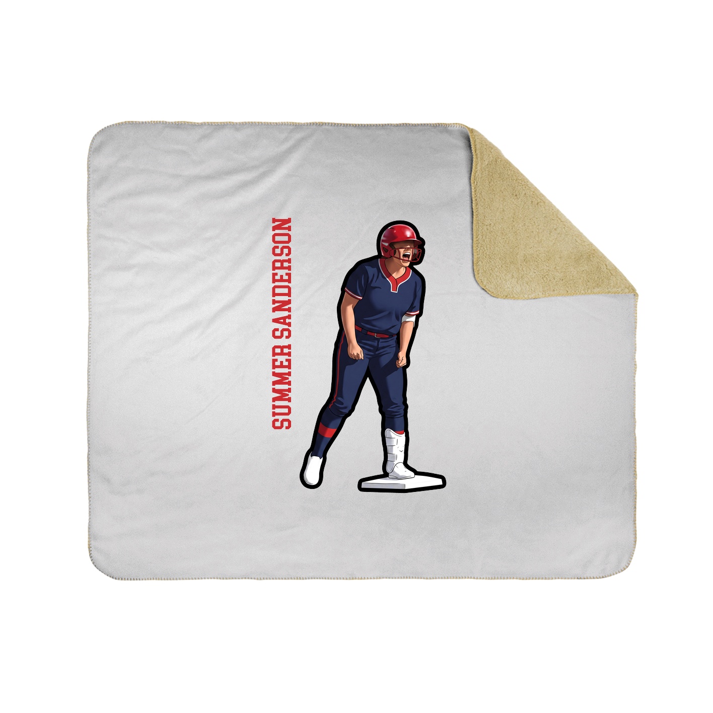 Throw Blanket — Name Vertical in White