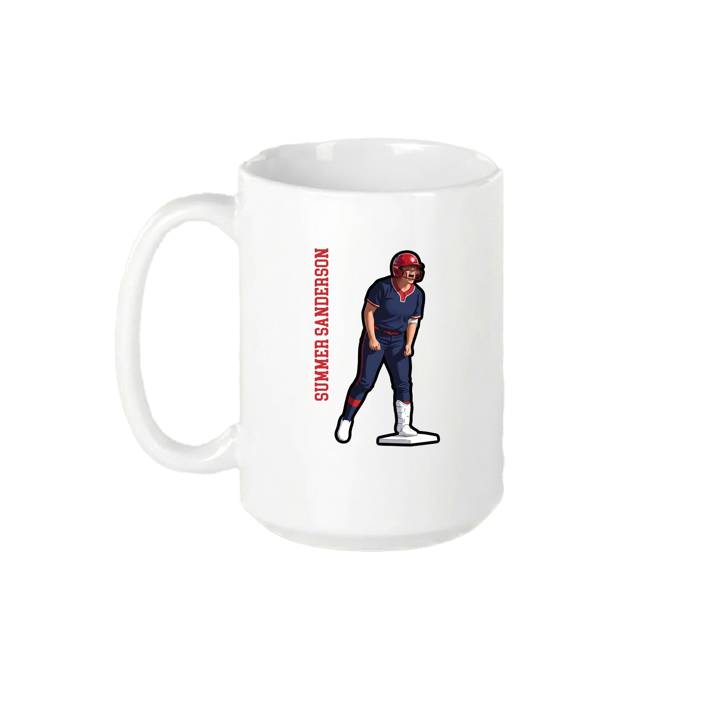 15oz Coffee Mug — Name Vertical in White