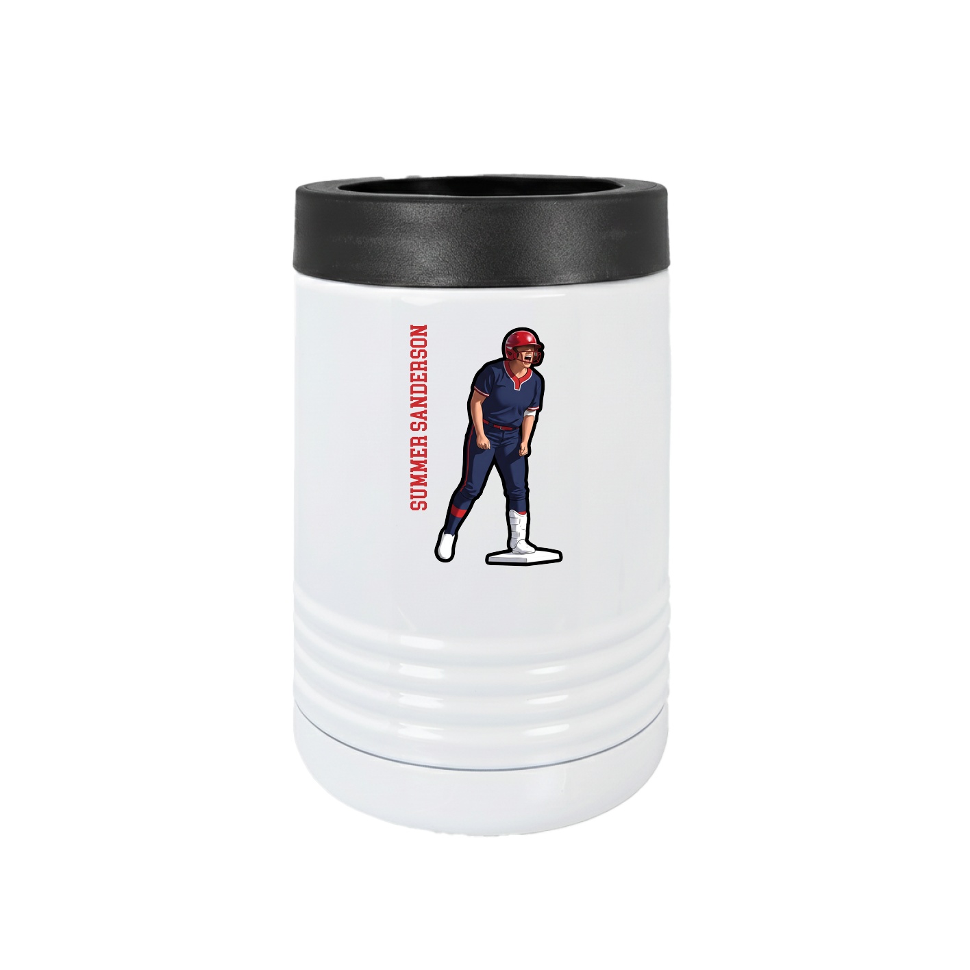 Beverage Holder — Name Vertical in White