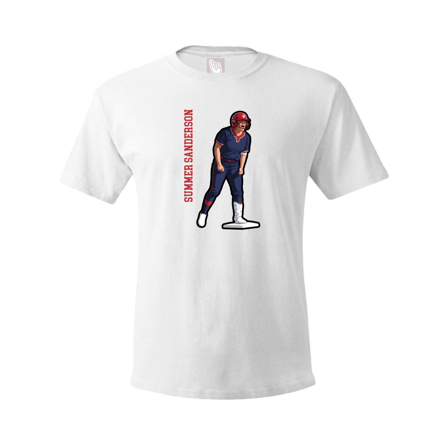 Youth Tee — Name Vertical in White