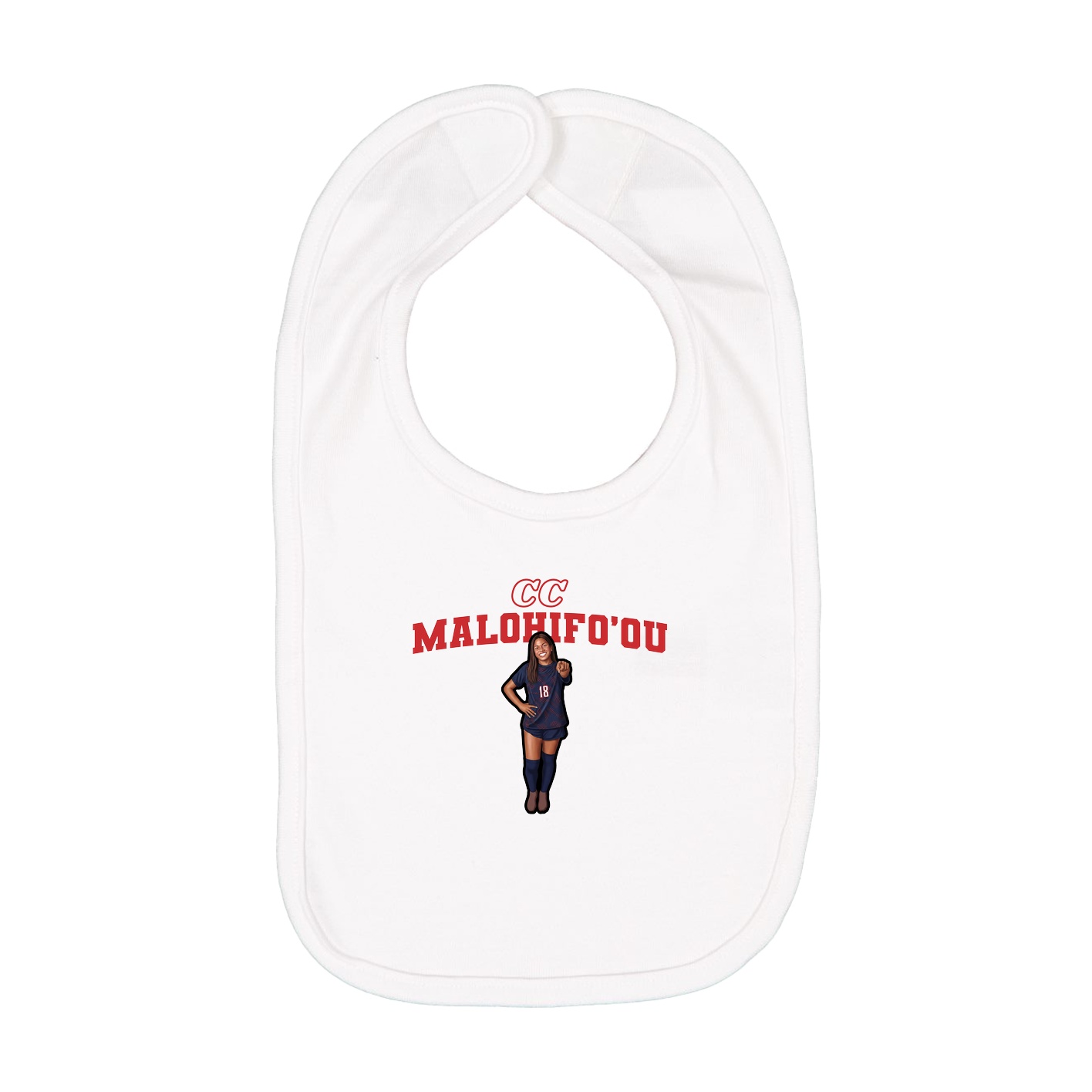 Infant Bib — Name Arch in White